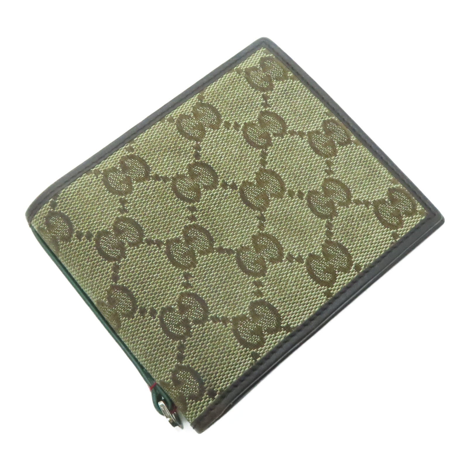 GUCCI 帆布Wallet銀扣錢包啡色