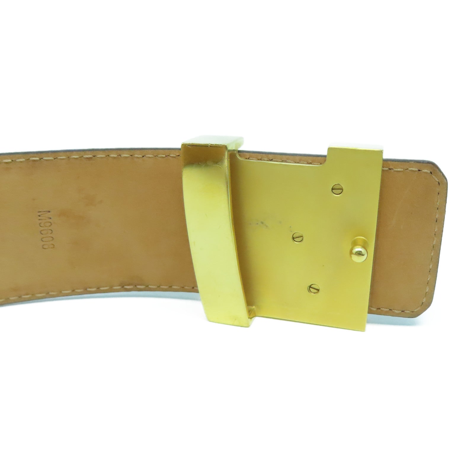 LOUIS VUITTON Monogram Initiales 40mm金扣皮帶啡色
