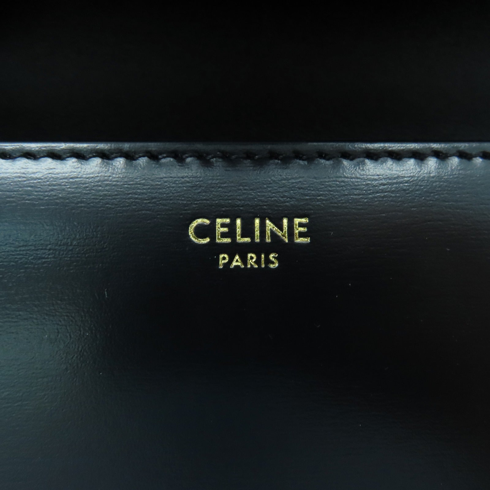 CELINE 牛皮皮革Chain Shoulder Bag金扣肩背袋黑色
