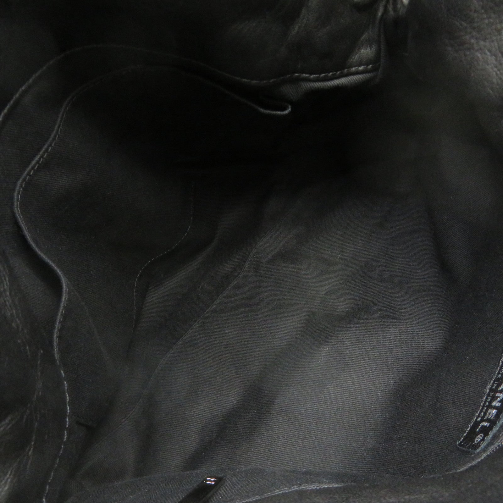 CHANEL 牛皮皮革Shoulder Bag银扣链带肩背袋黑色