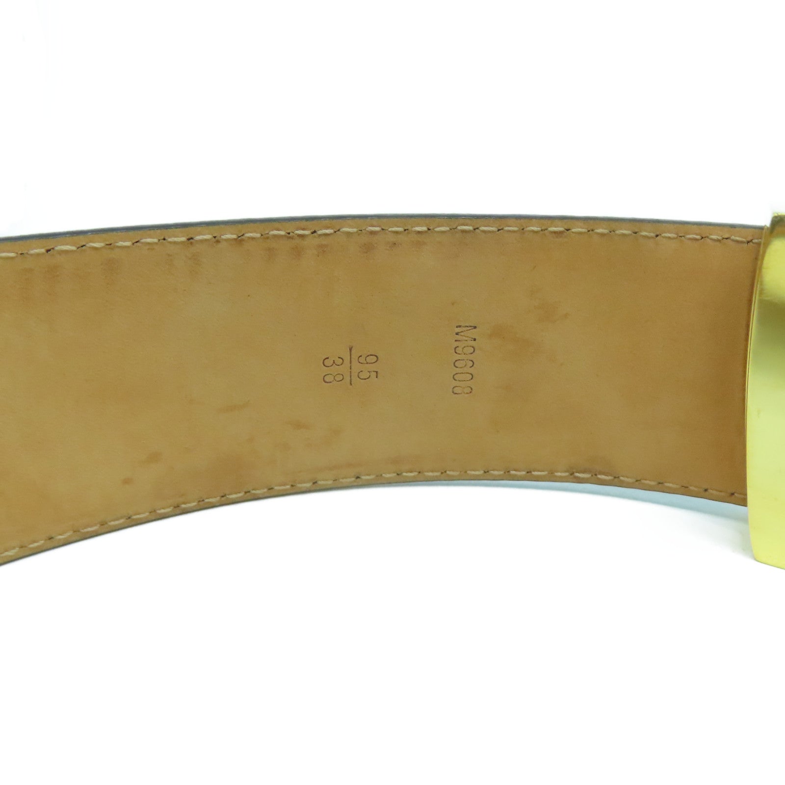 LOUIS VUITTON Monogram Initiales 40mm金扣皮帶啡色