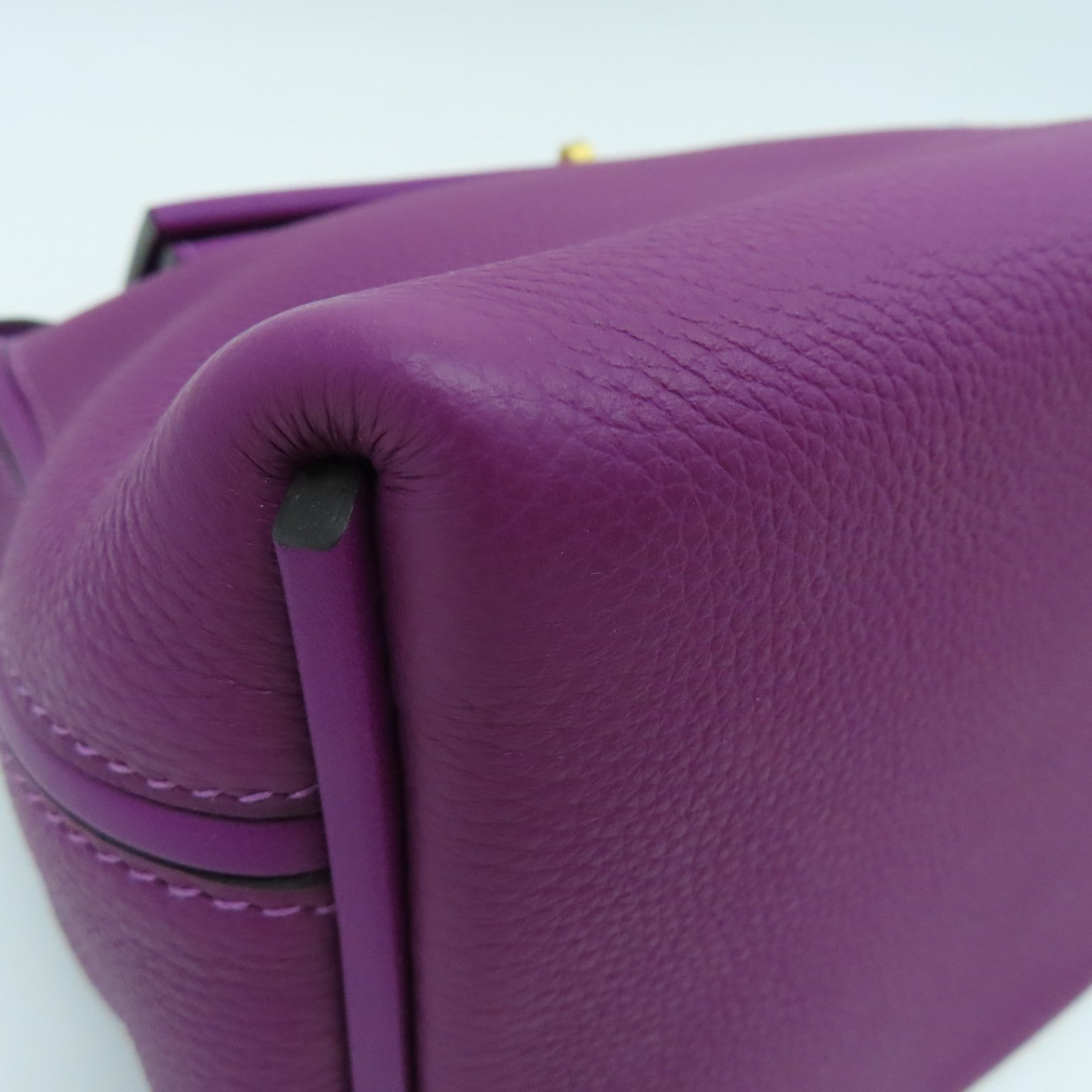 HERMES Evercolor皮革24/24 - 29cm手挽肩背两用袋金扣紫色