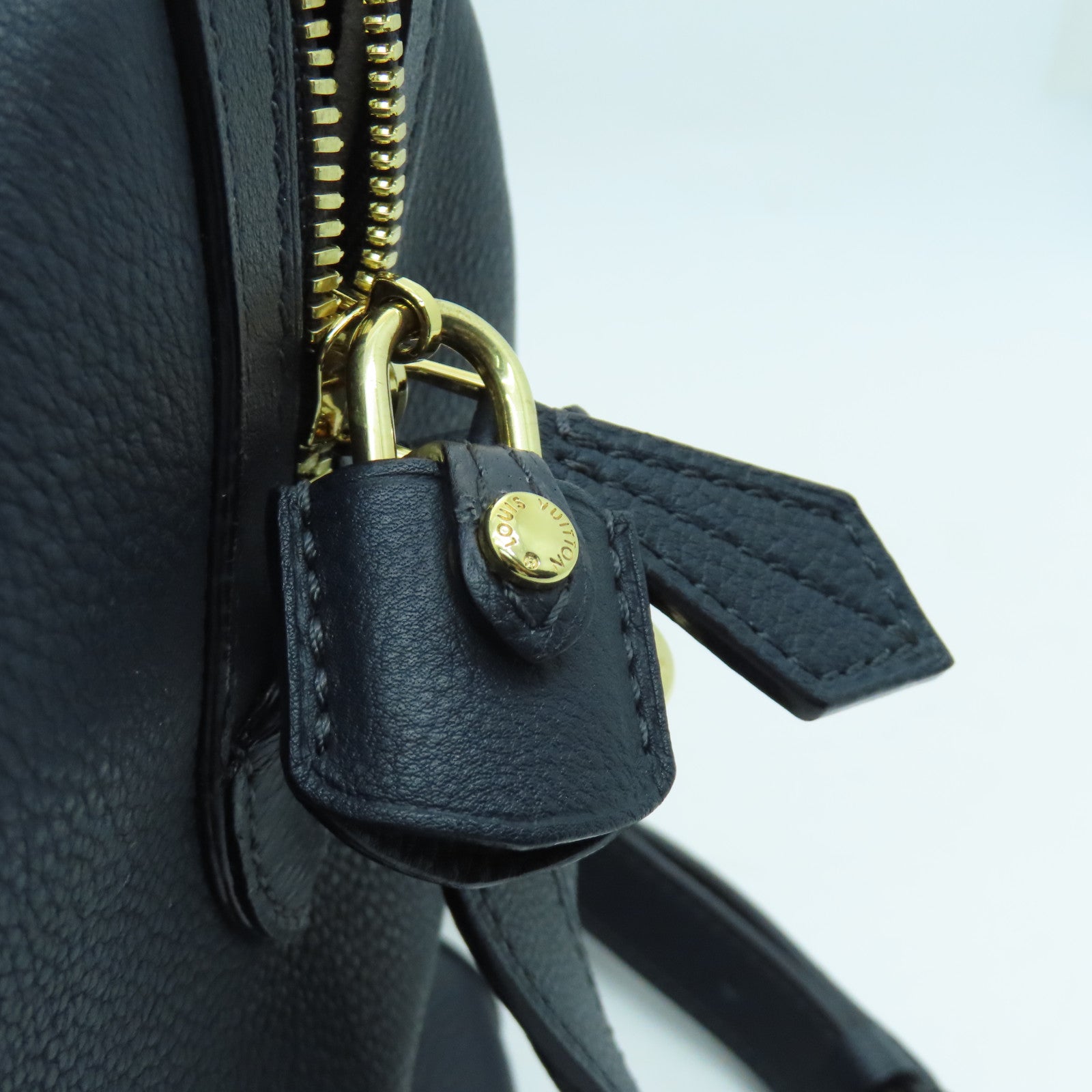 LOUIS VUITTON cowhide leather SC Bag gold buckle handle shoulder bag blue
