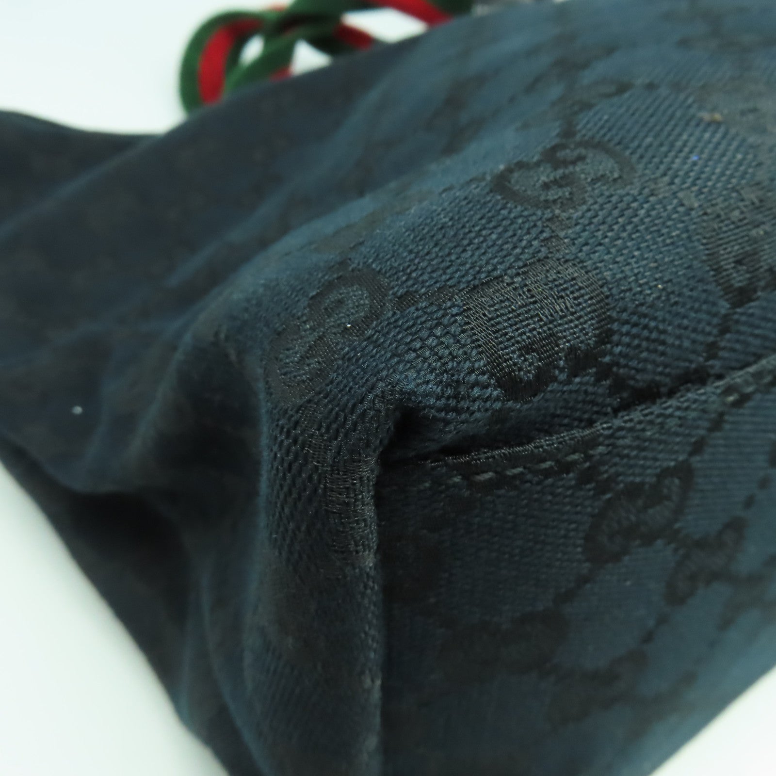 GUCCI GG帆布Tote Bag銀扣肩背袋黑色
