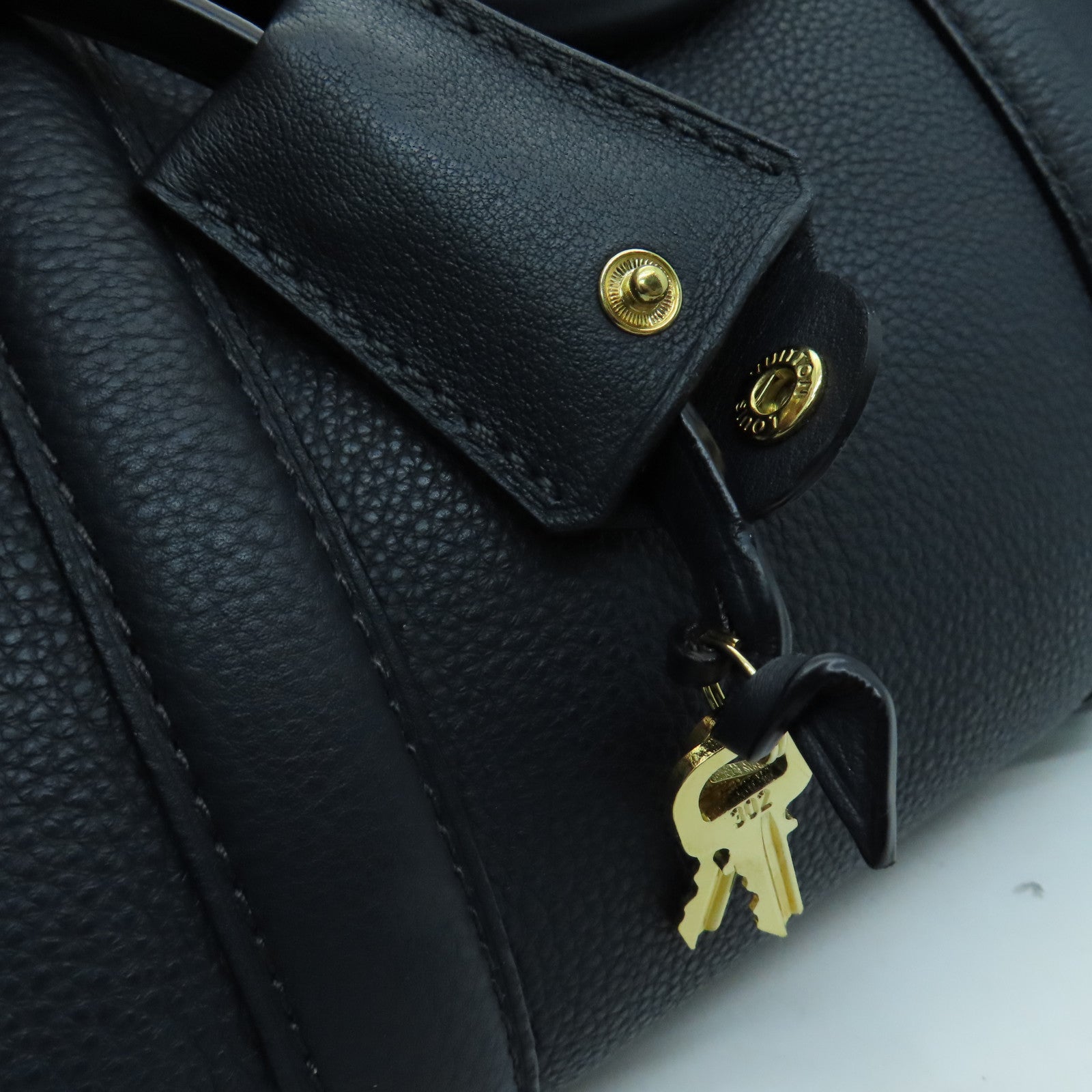 LOUIS VUITTON cowhide leather SC Bag gold buckle handle shoulder bag blue