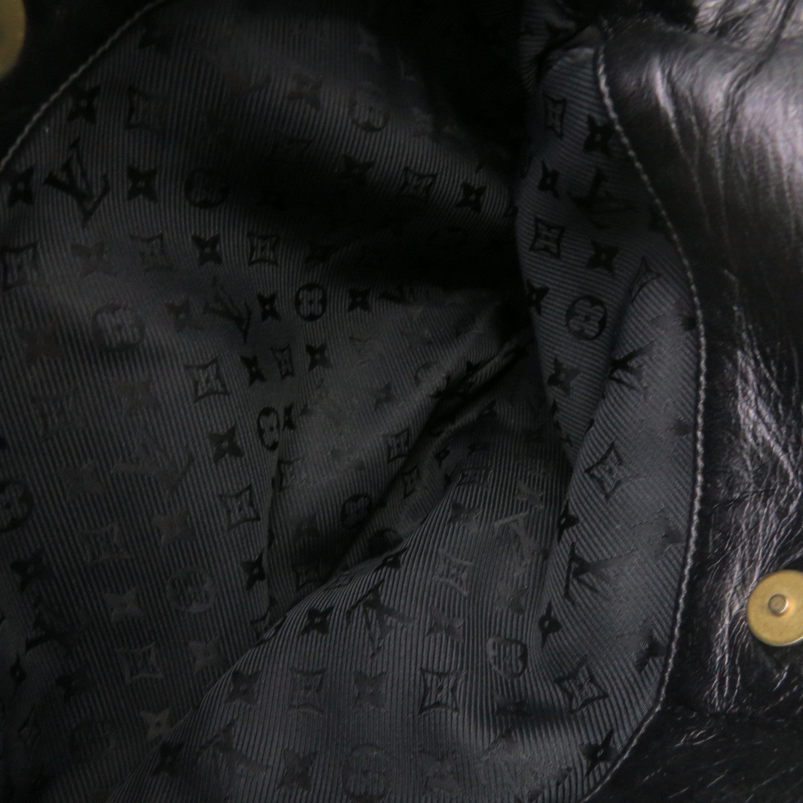 LOUIS VUITTON 牛皮皮革Riveting Bag Tote Bag肩背袋黑色