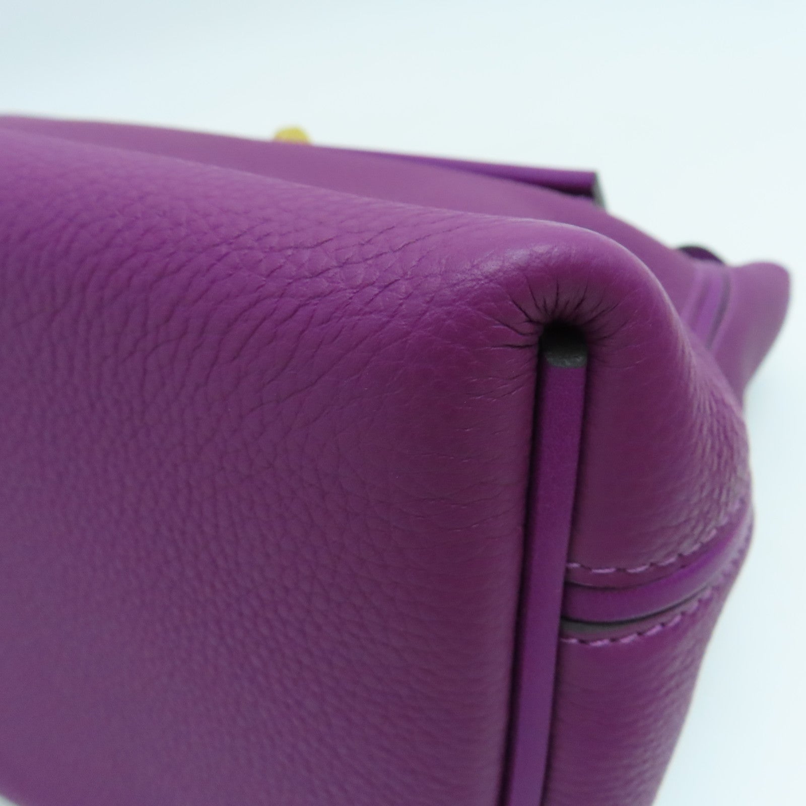 HERMES Evercolor皮革24/24 - 29cm手挽肩背两用袋金扣紫色