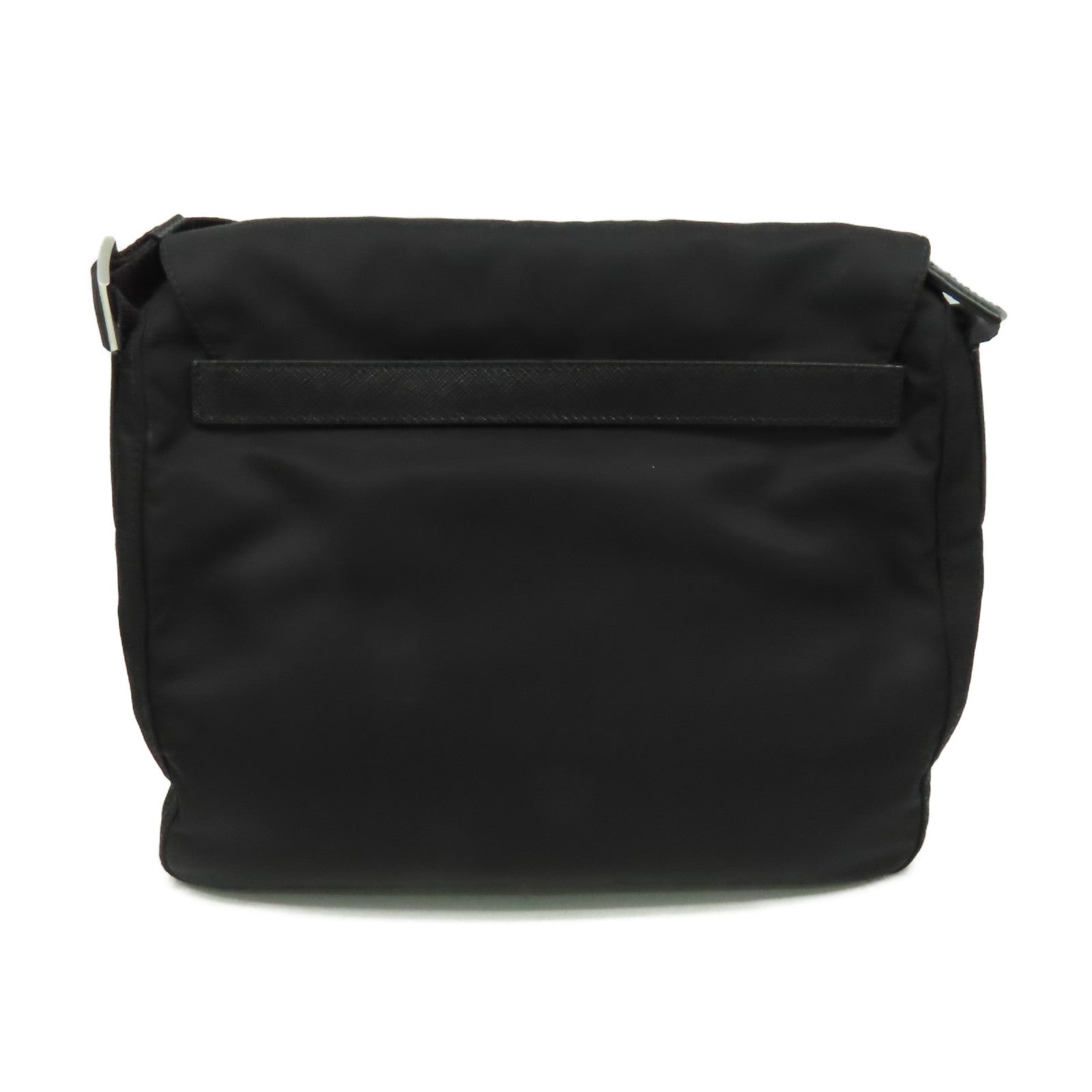 PRADA 尼龍Shoulder Bag銀扣肩背袋黑色