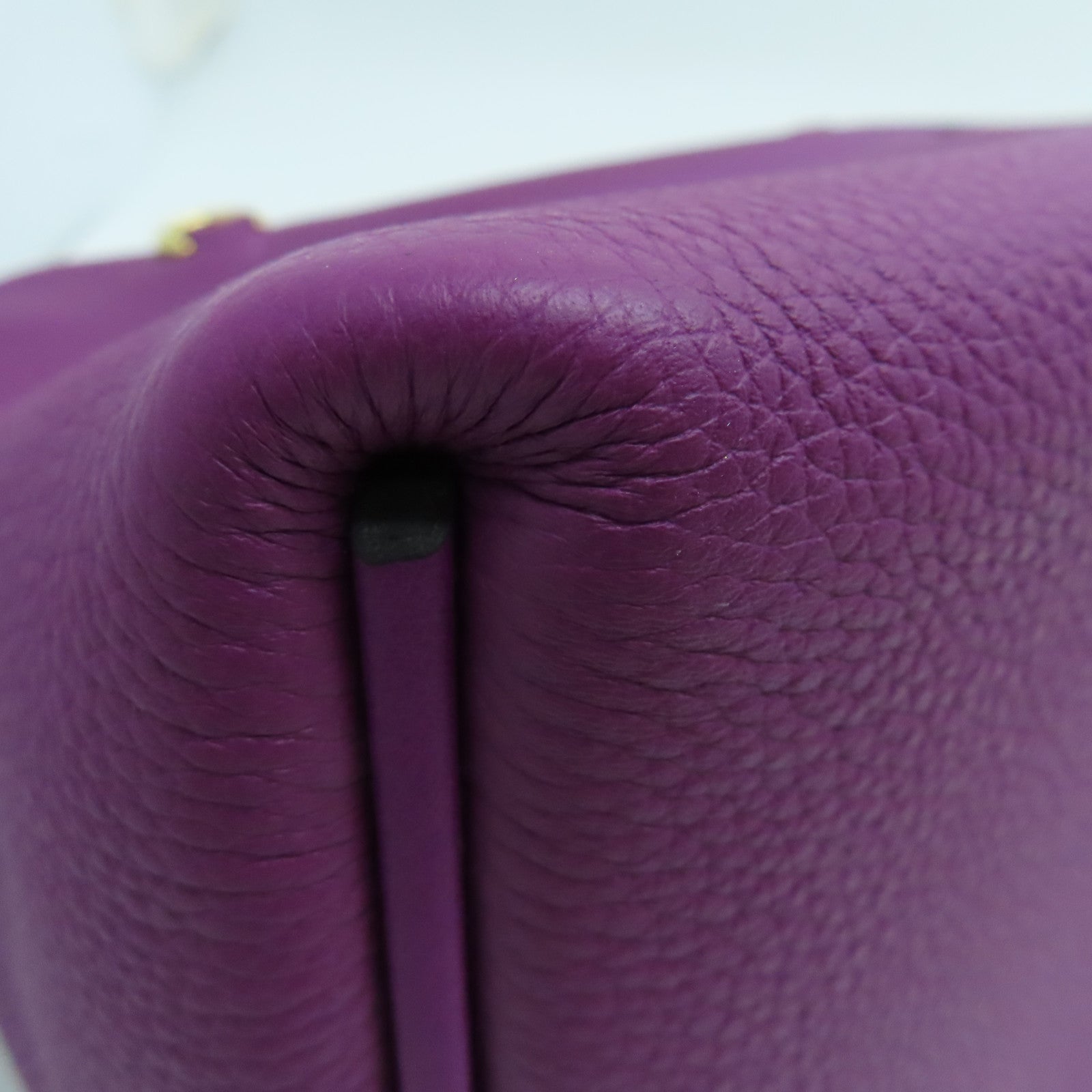 HERMES Evercolor皮革24/24 - 29cm手挽肩背两用袋金扣紫色