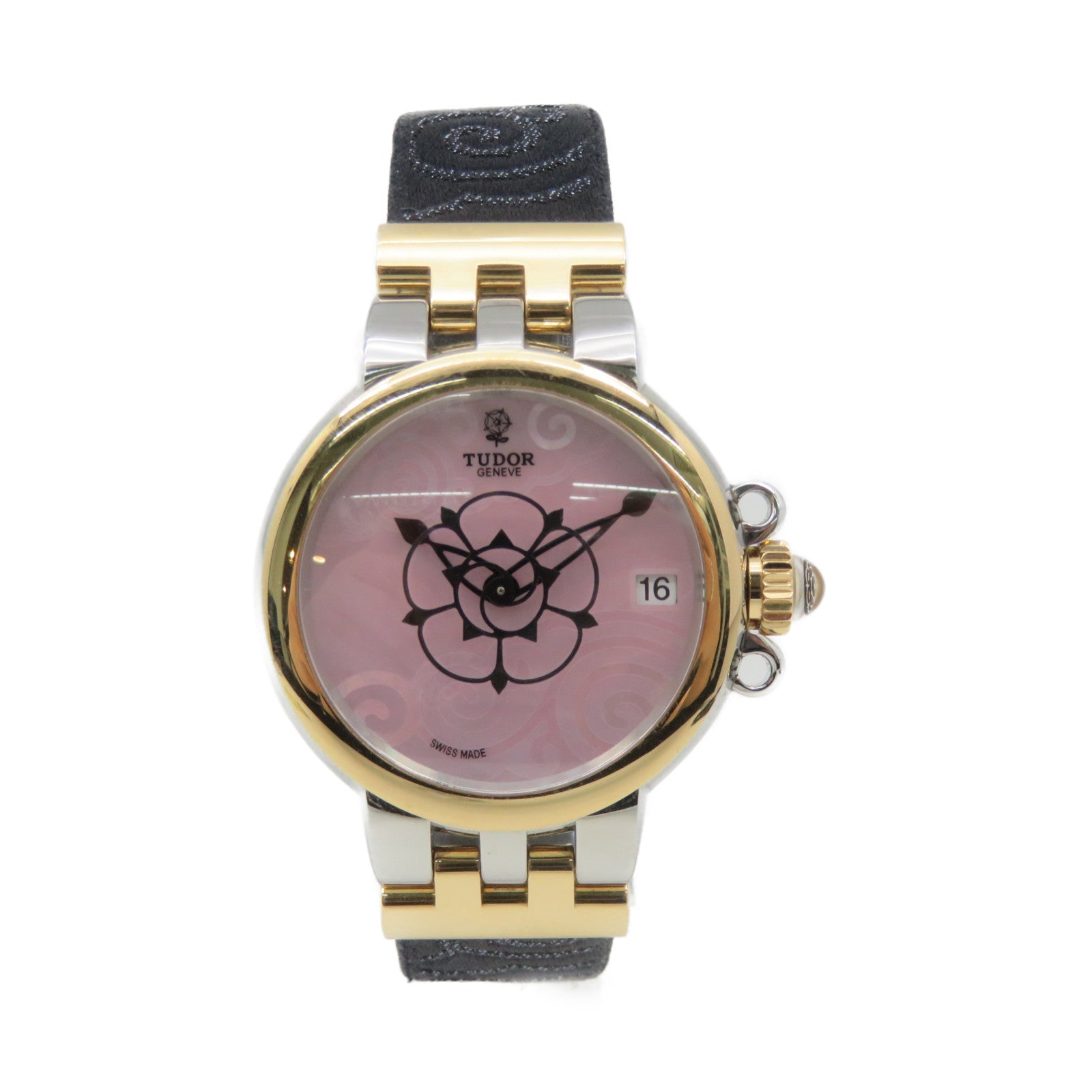 TUDOR CLAIR DE ROSE Watch不鏽鋼/皮革帶自動機芯手錶粉紅色