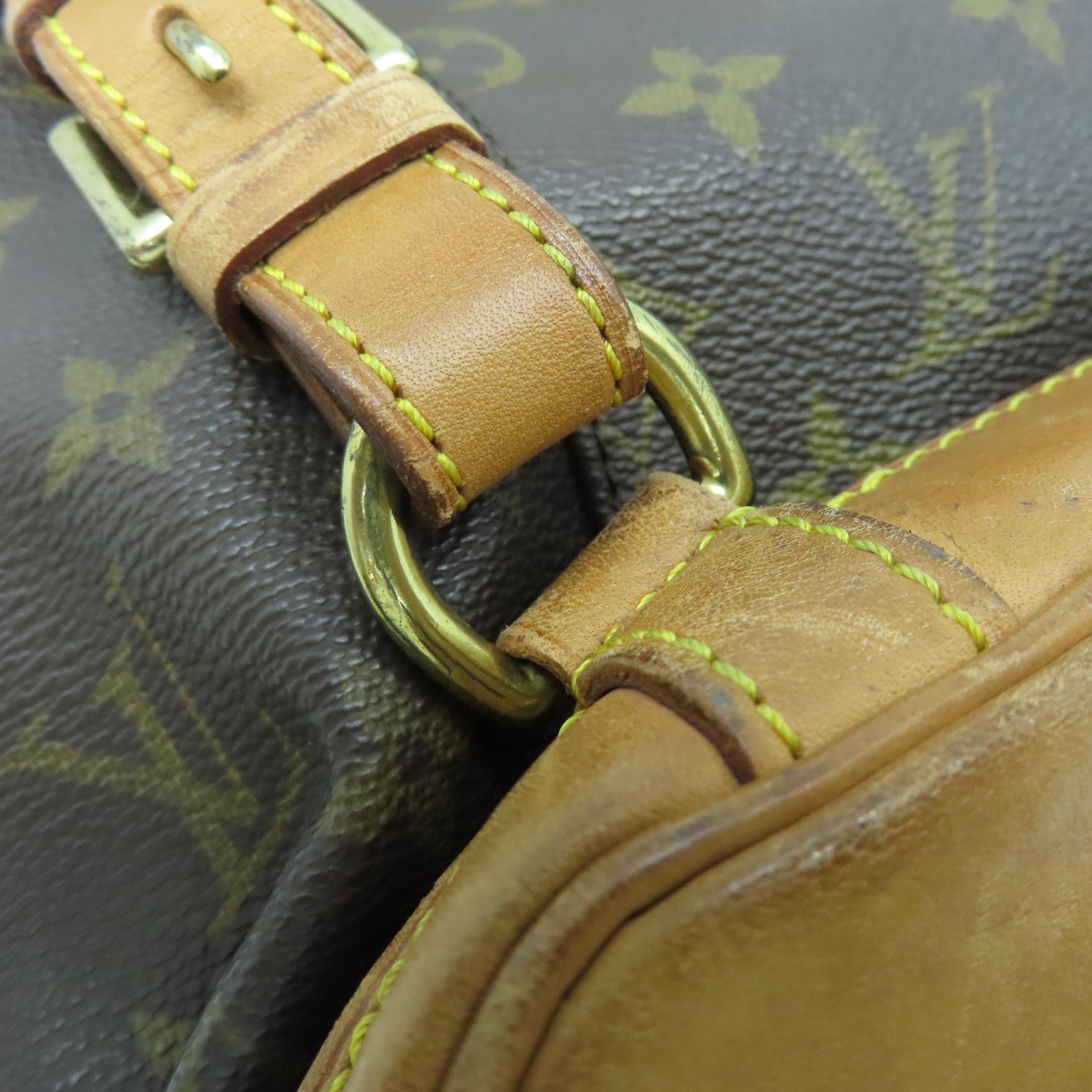LOUIS VUITTON Monogram Montsouris MM gold buckle backpack brown