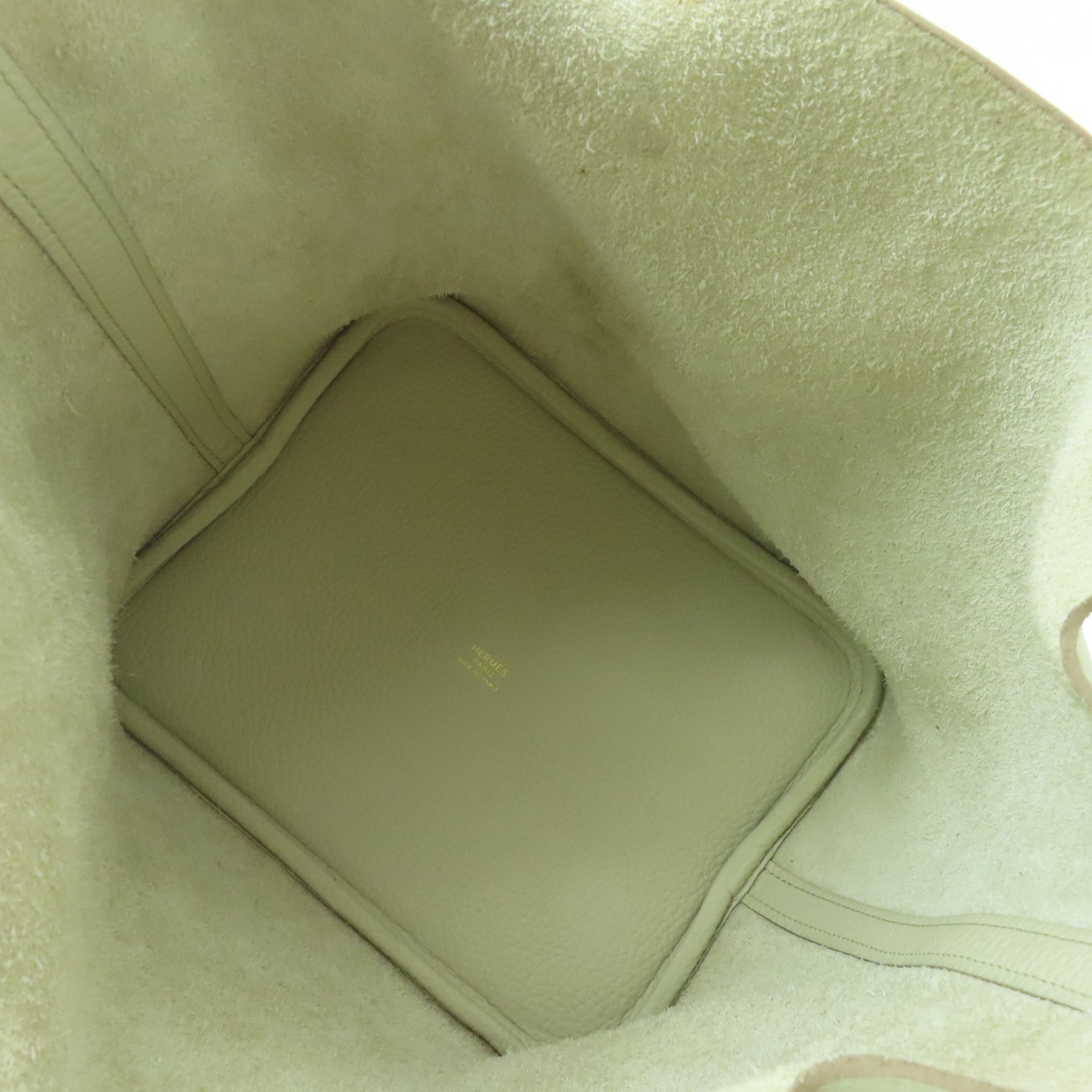 HERMES Clemence皮革Picotin MM金扣手挽袋白色