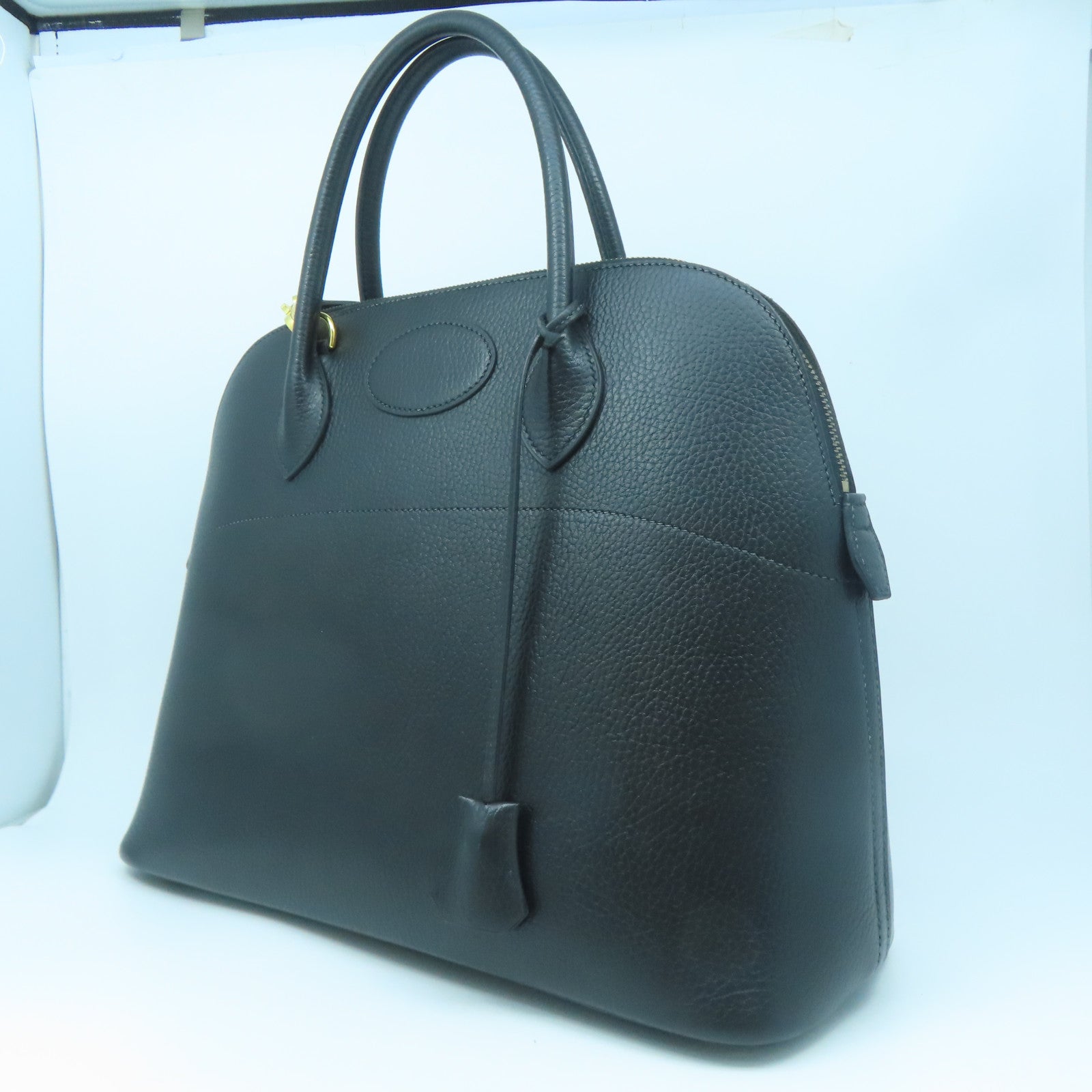 HERMES 【激減優惠】Ardennes皮革Bolide 37金扣手挽肩背兩用袋黑色