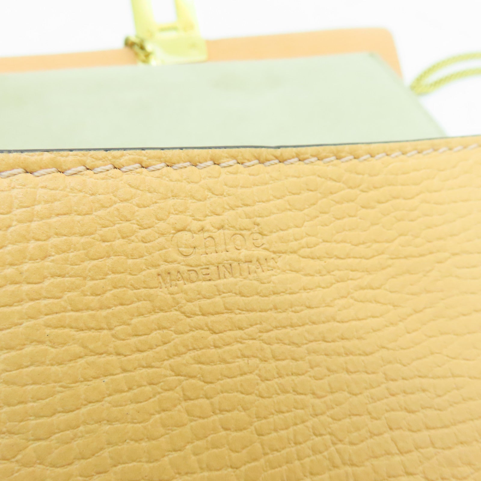 Chloe Leather DREW Gold Buckle Chain Shoulder Bag Apricot/Red