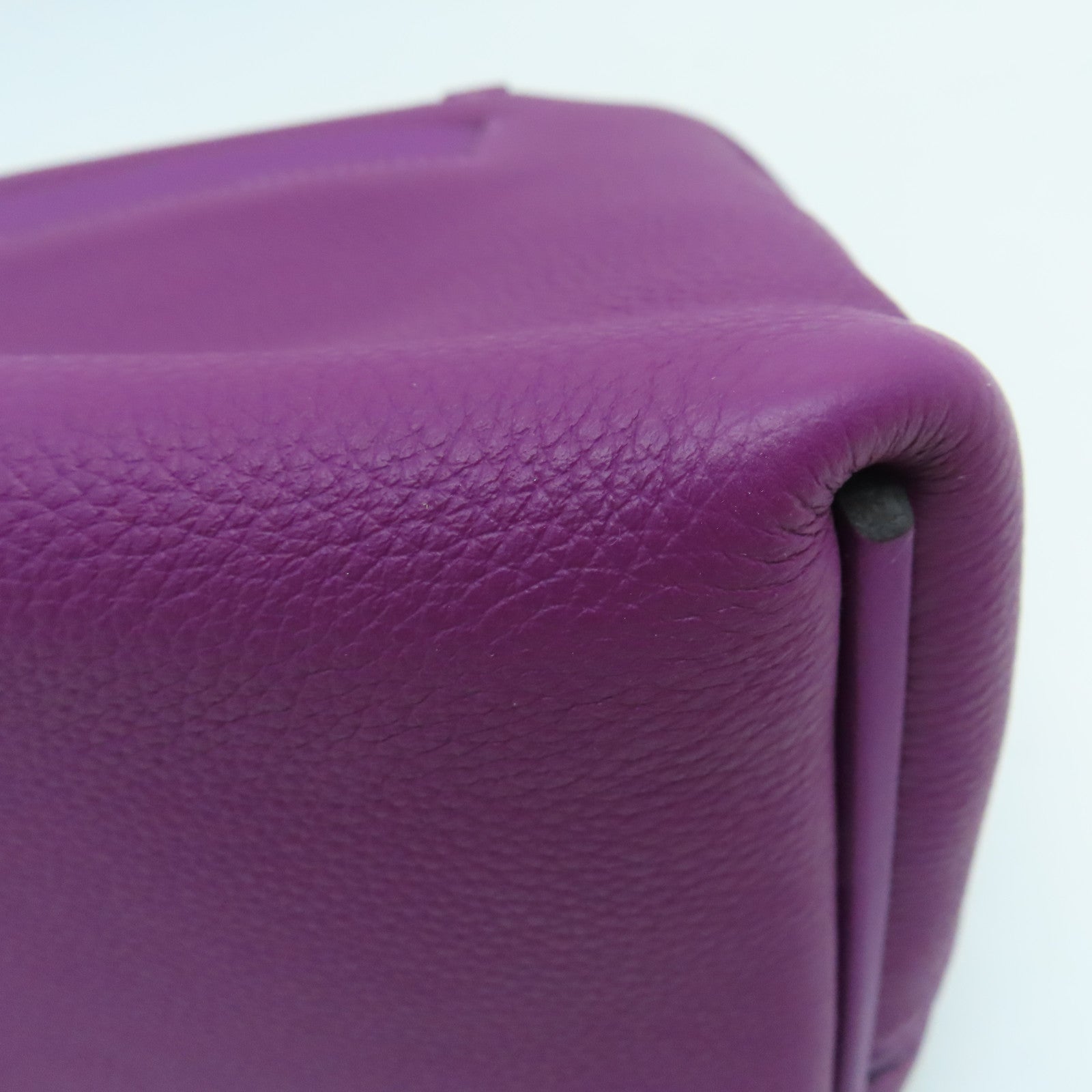 HERMES Evercolor皮革24/24 - 29cm手挽肩背两用袋金扣紫色