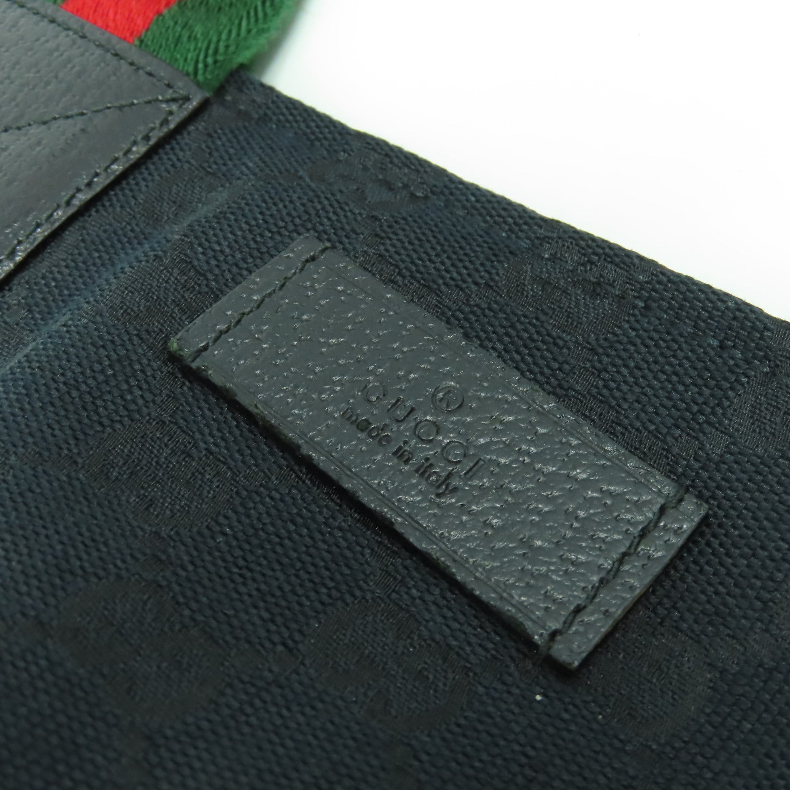 GUCCI GG帆布Tote Bag銀扣肩背袋黑色