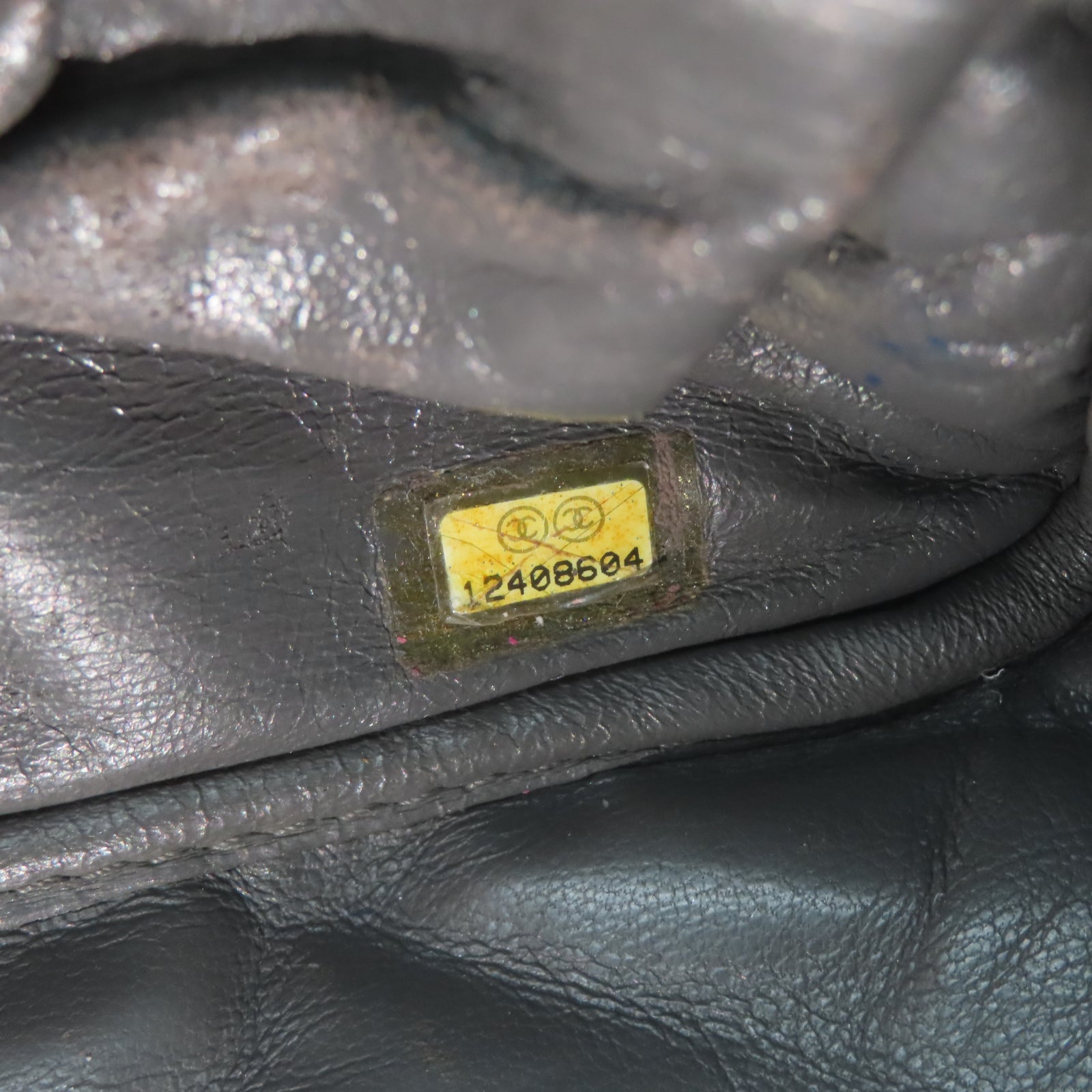 CHANEL 菱格牛皮皮革2.55Chain Shoulder銀扣鏈帶肩背袋灰色