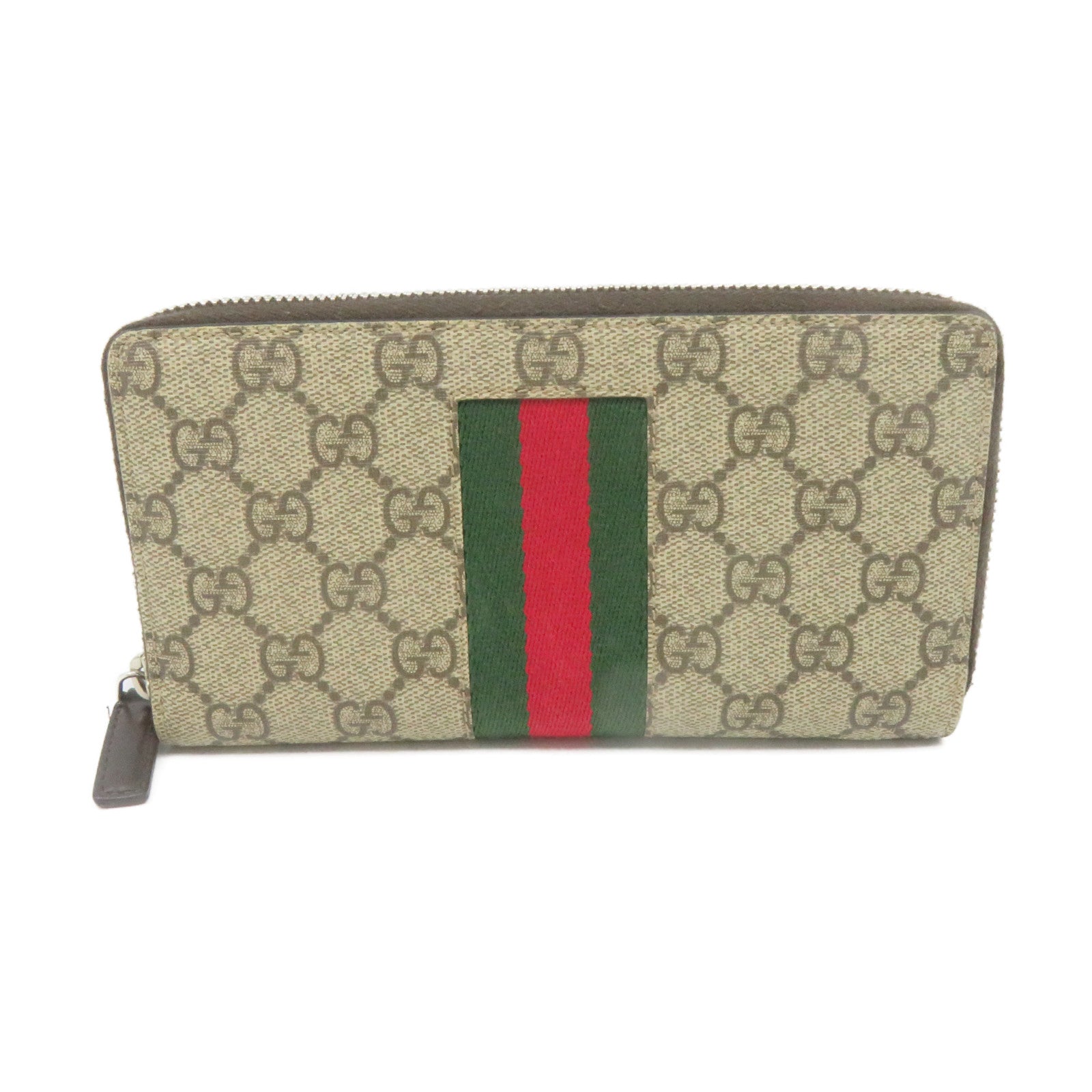 GUCCI 涂层帆布Long Zip Wallet拉链长钱包啡色