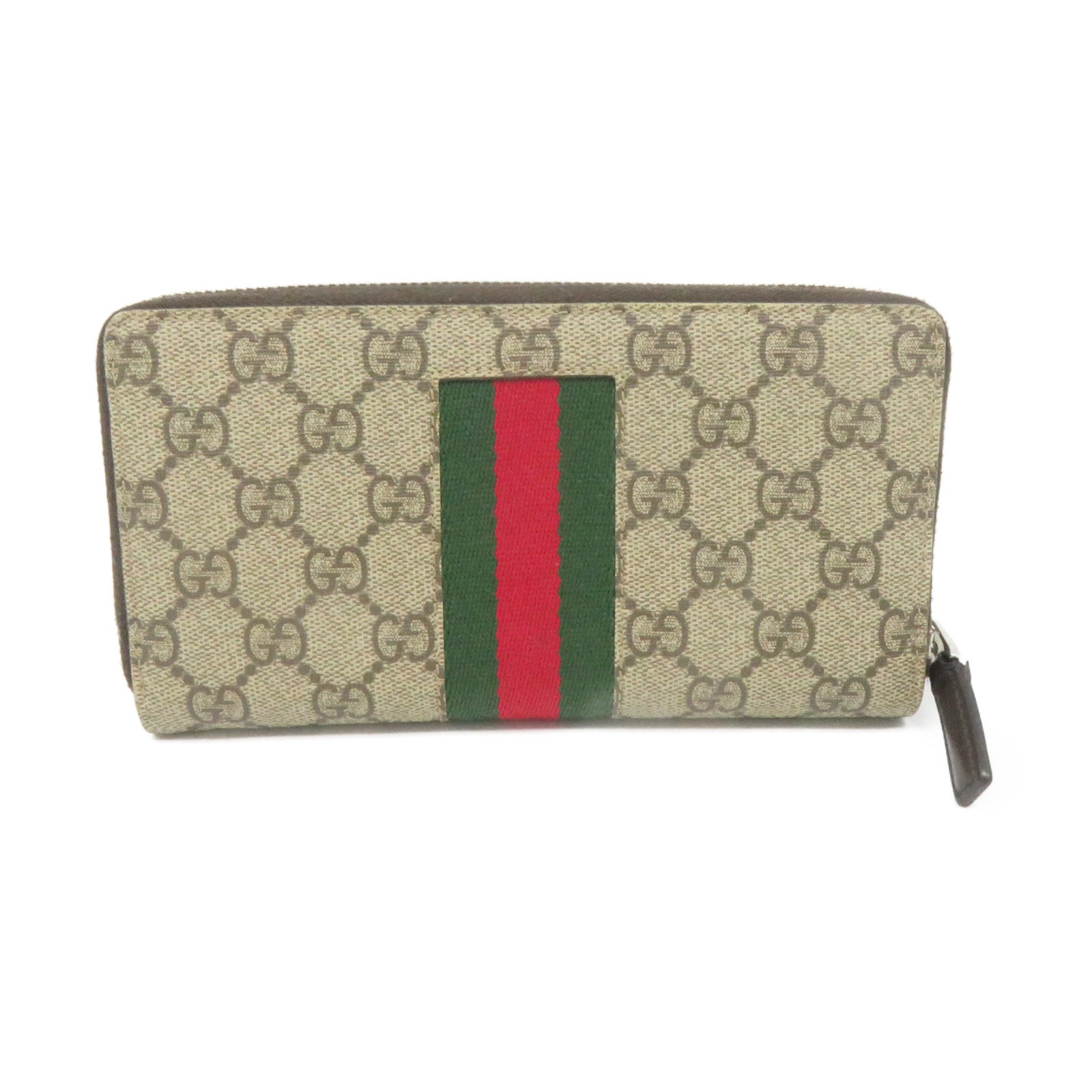 GUCCI 涂层帆布Long Zip Wallet拉链长钱包啡色