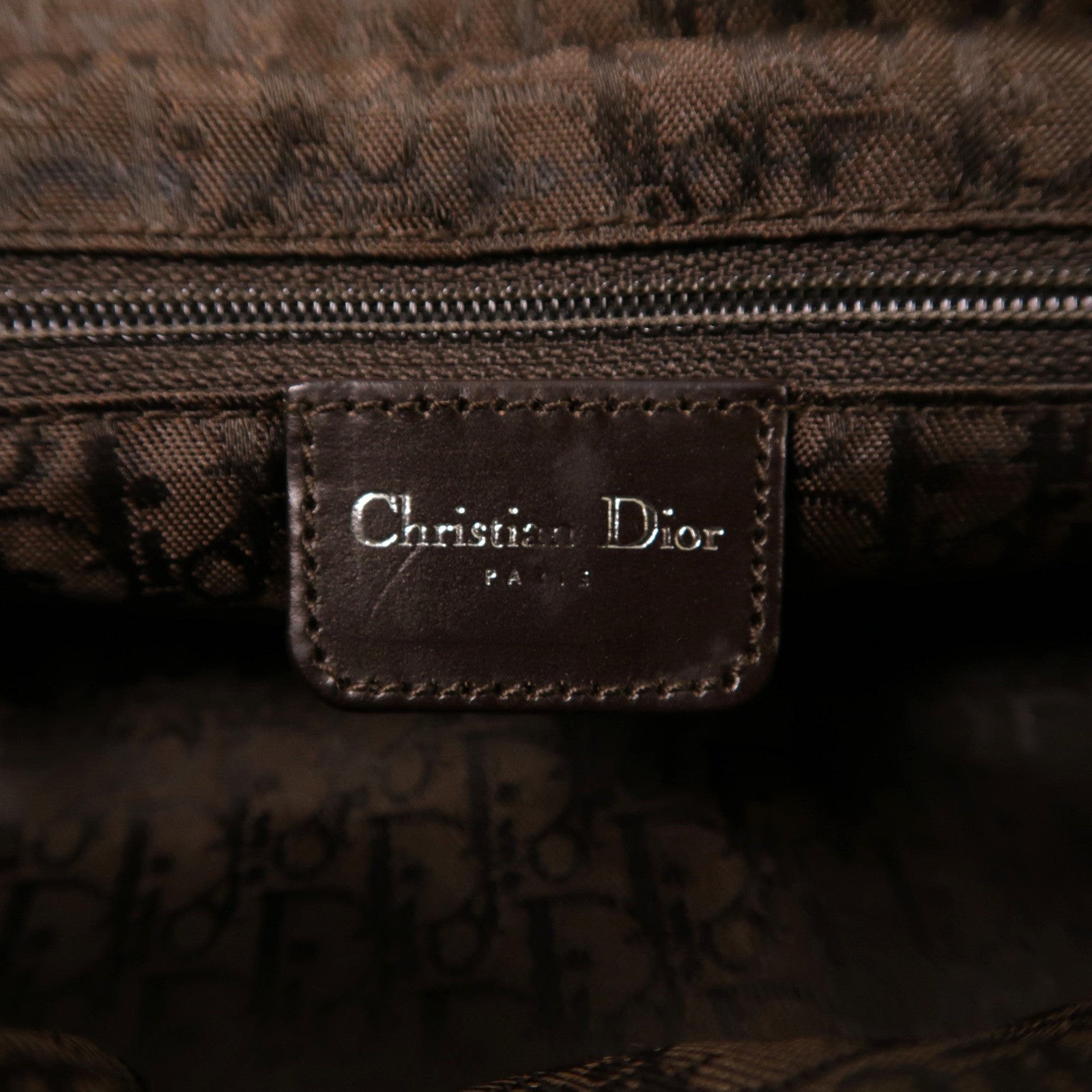 Dior 牛皮皮革Handbag銀扣手挽袋銀色