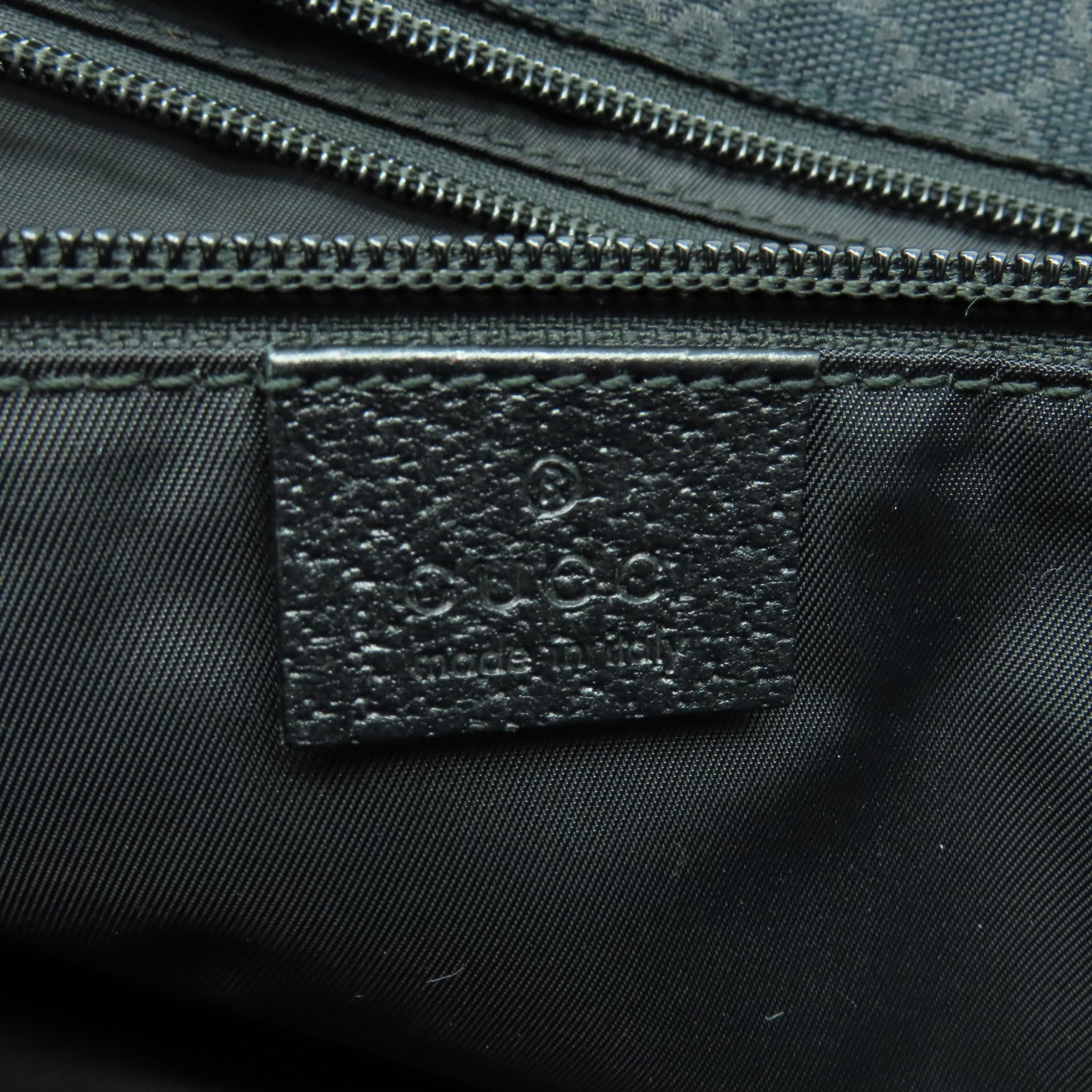 GUCCI GG帆布Tote Bag銀扣肩背袋黑色
