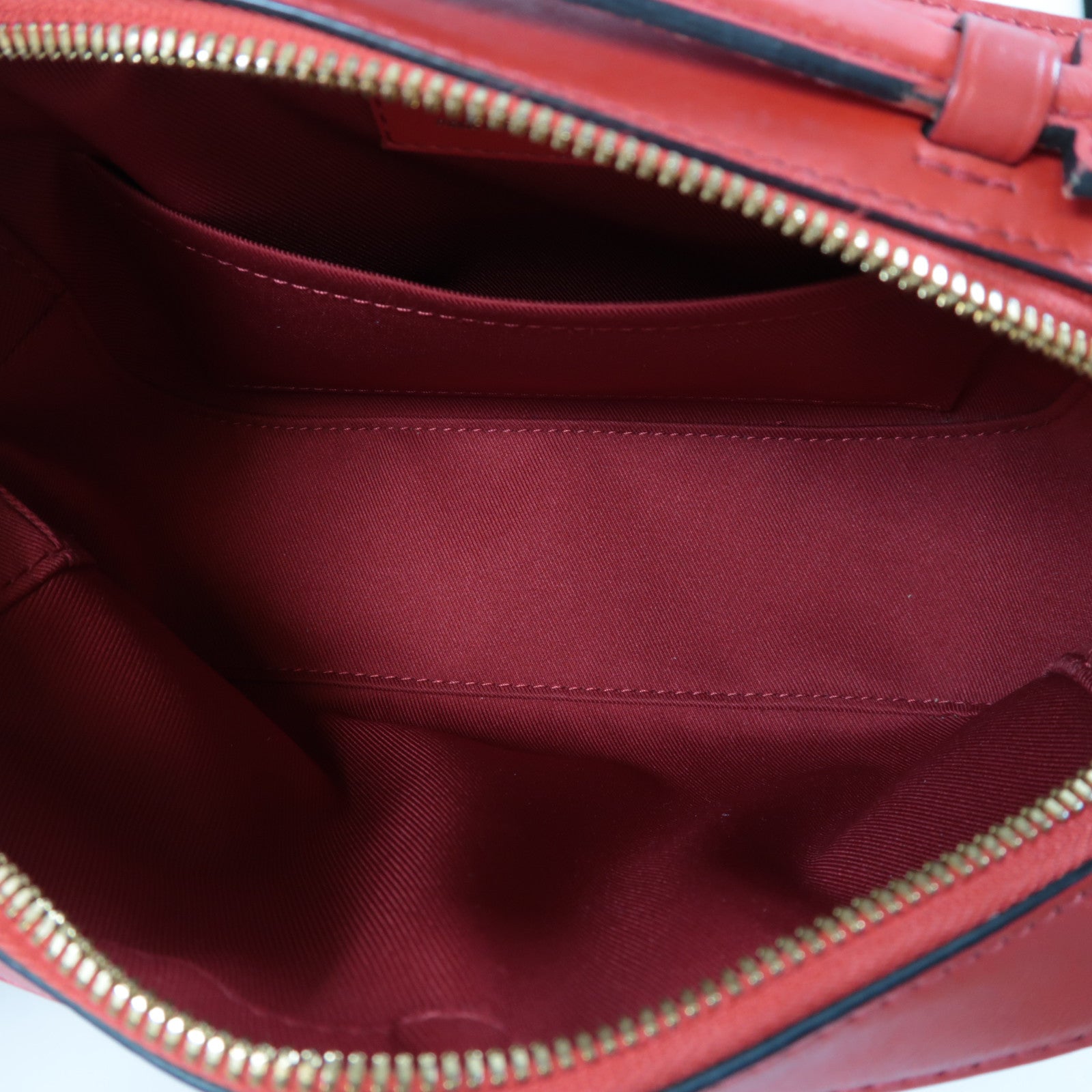 LOUIS VUITTON Monogram Saintonge金扣肩背袋啡色/紅色