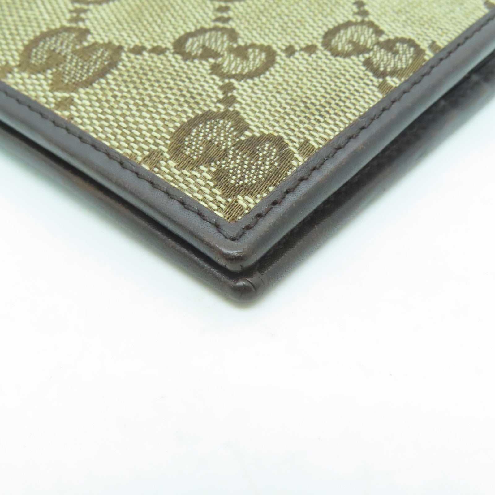 GUCCI 帆布Wallet銀扣錢包啡色