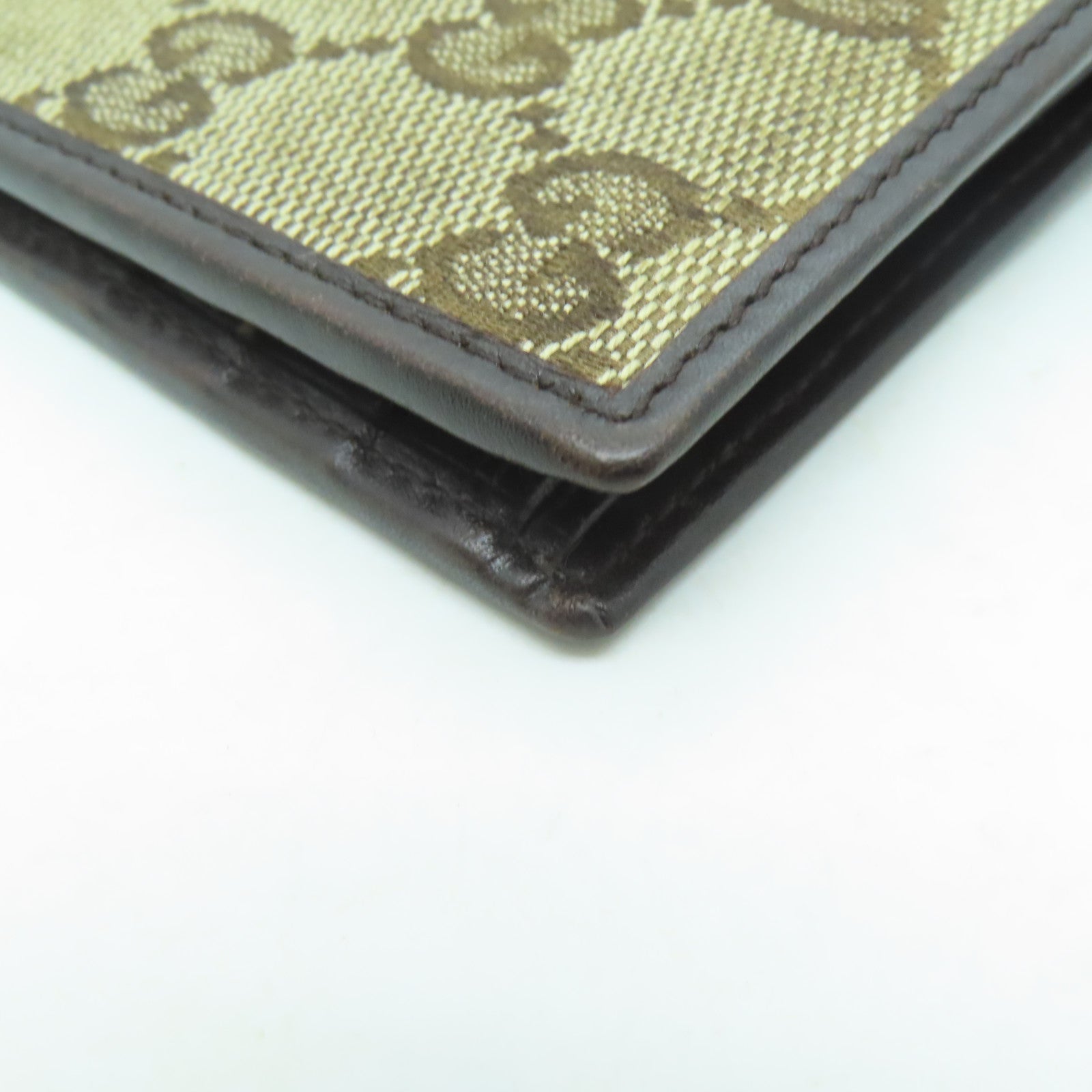 GUCCI 帆布Wallet銀扣錢包啡色