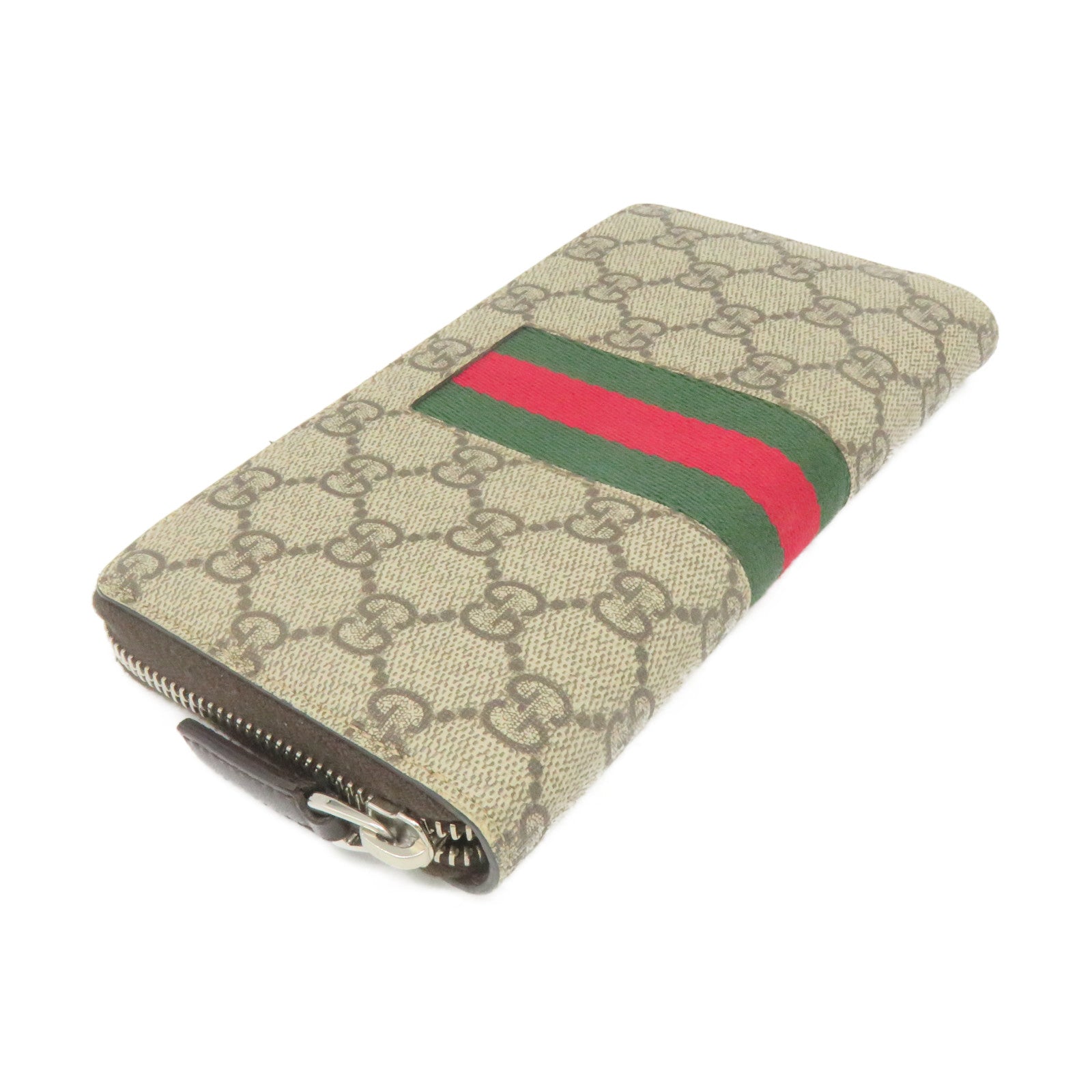 GUCCI 涂层帆布Long Zip Wallet拉链长钱包啡色