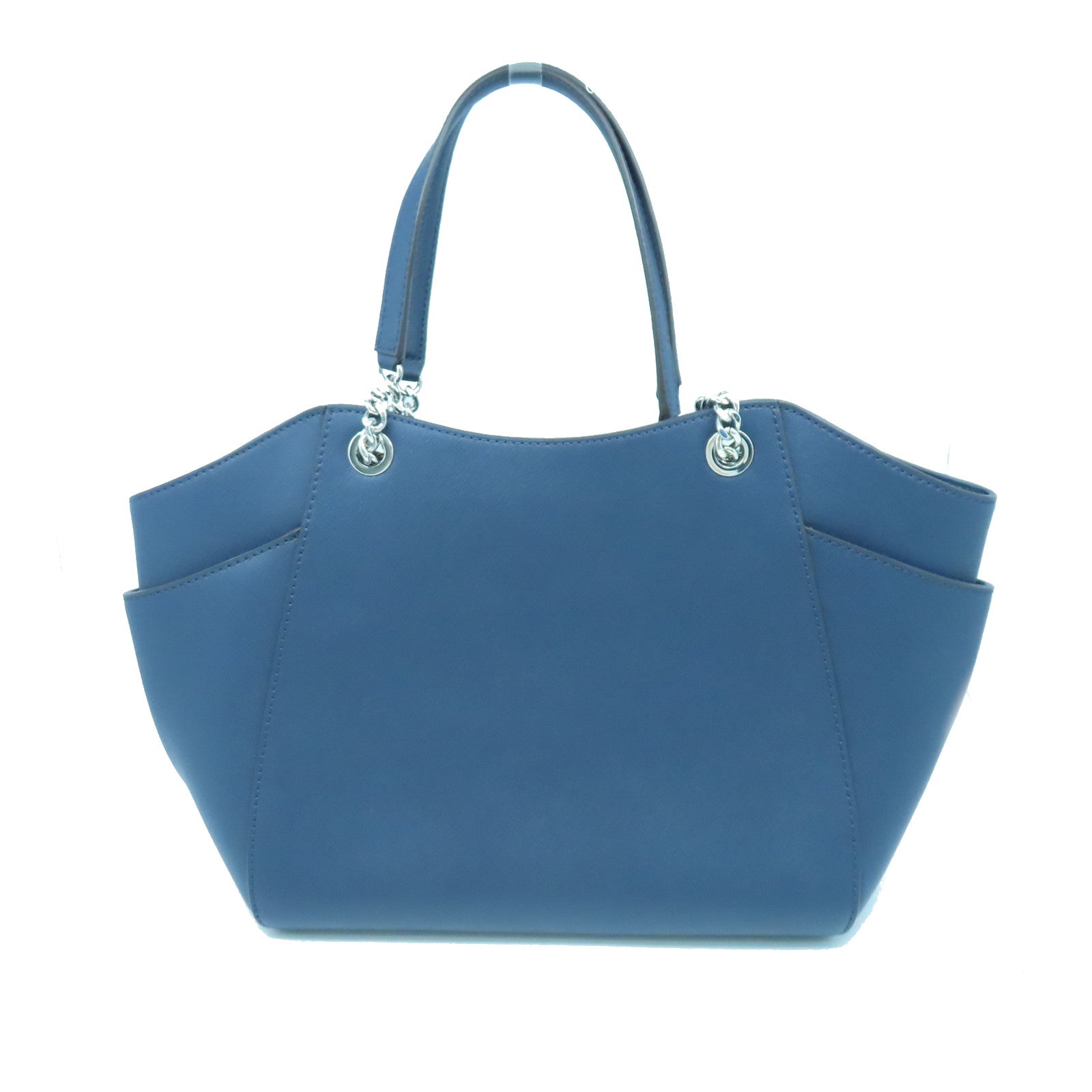 Michael Kors cowhide leather Shoulder Bag silver buckle shoulder bag dark blue