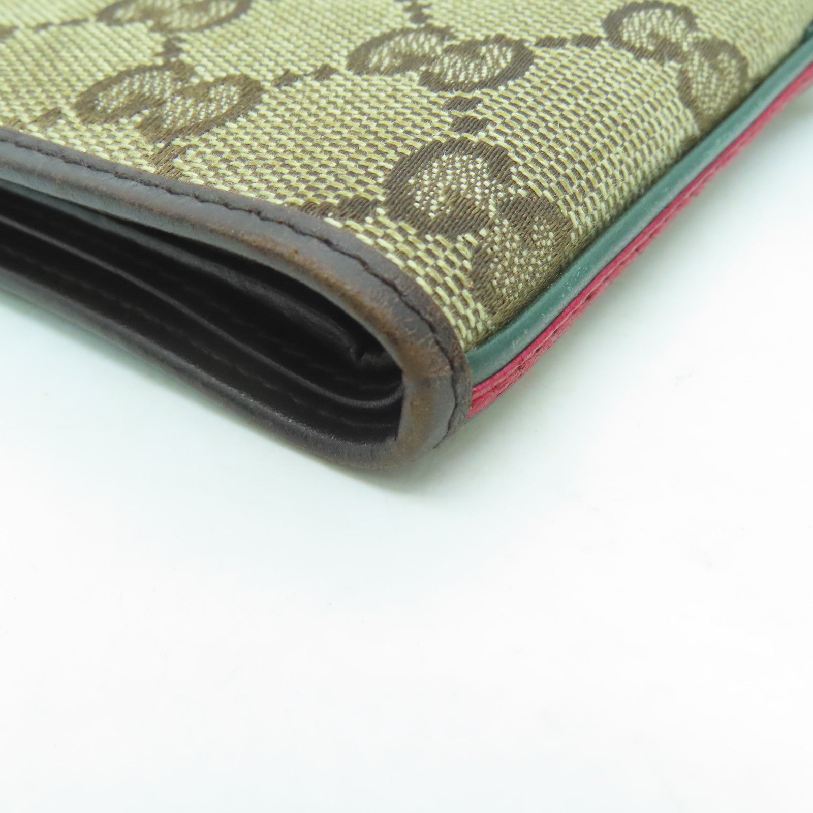 GUCCI 帆布Wallet銀扣錢包啡色