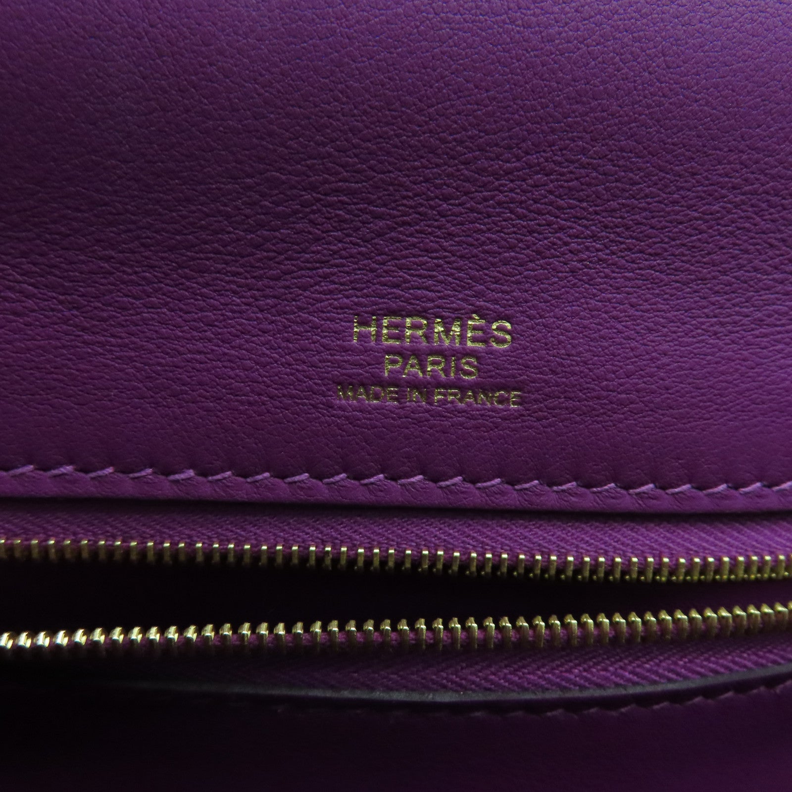 HERMES Evercolor皮革24/24 - 29cm手挽肩背两用袋金扣紫色