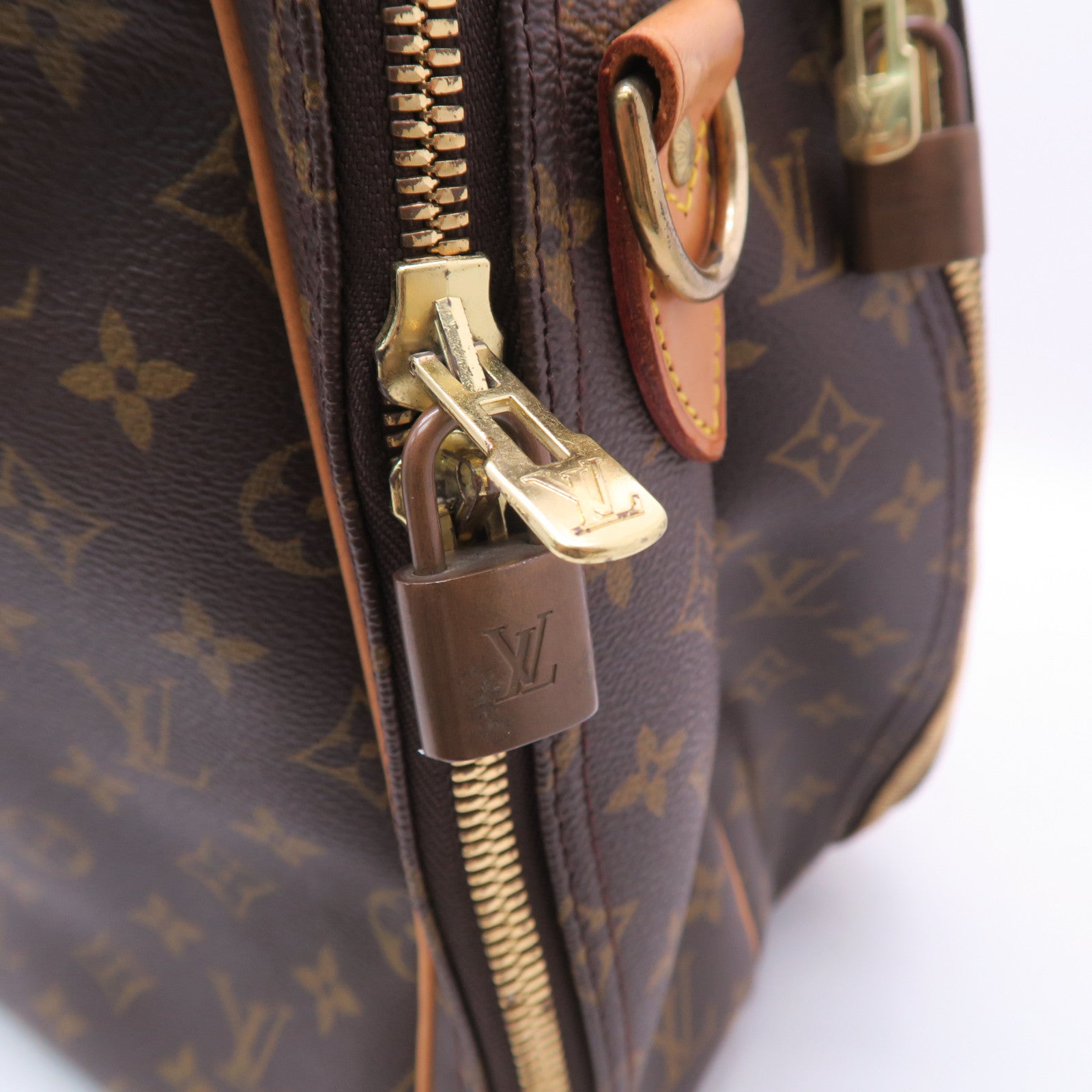 LOUIS VUITTON Monogram Suit Case金扣手挽肩背兩用袋棕色