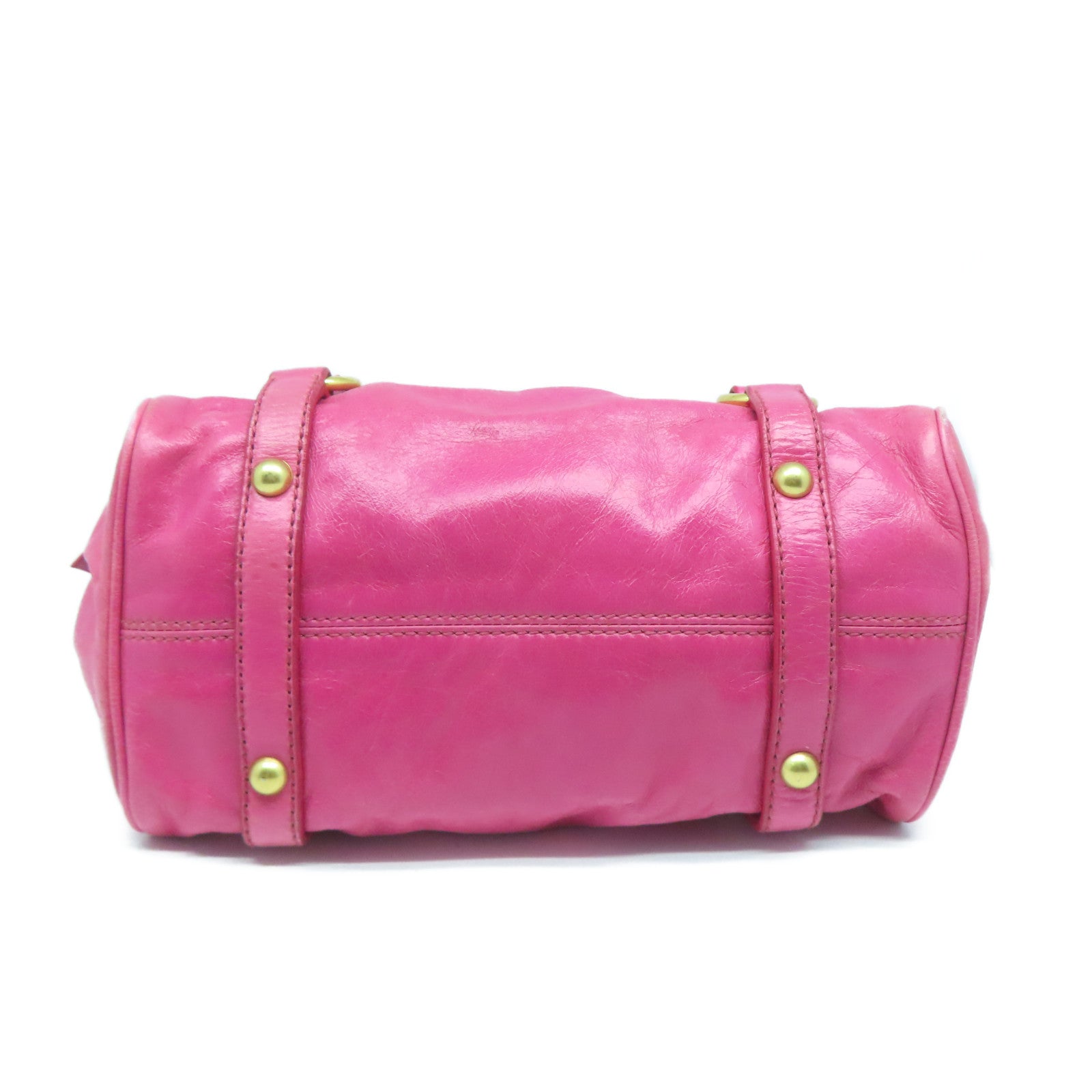 Miu Miu 牛皮皮革2 Way Shoulder Bag金扣手挽肩背兩用袋粉紅色