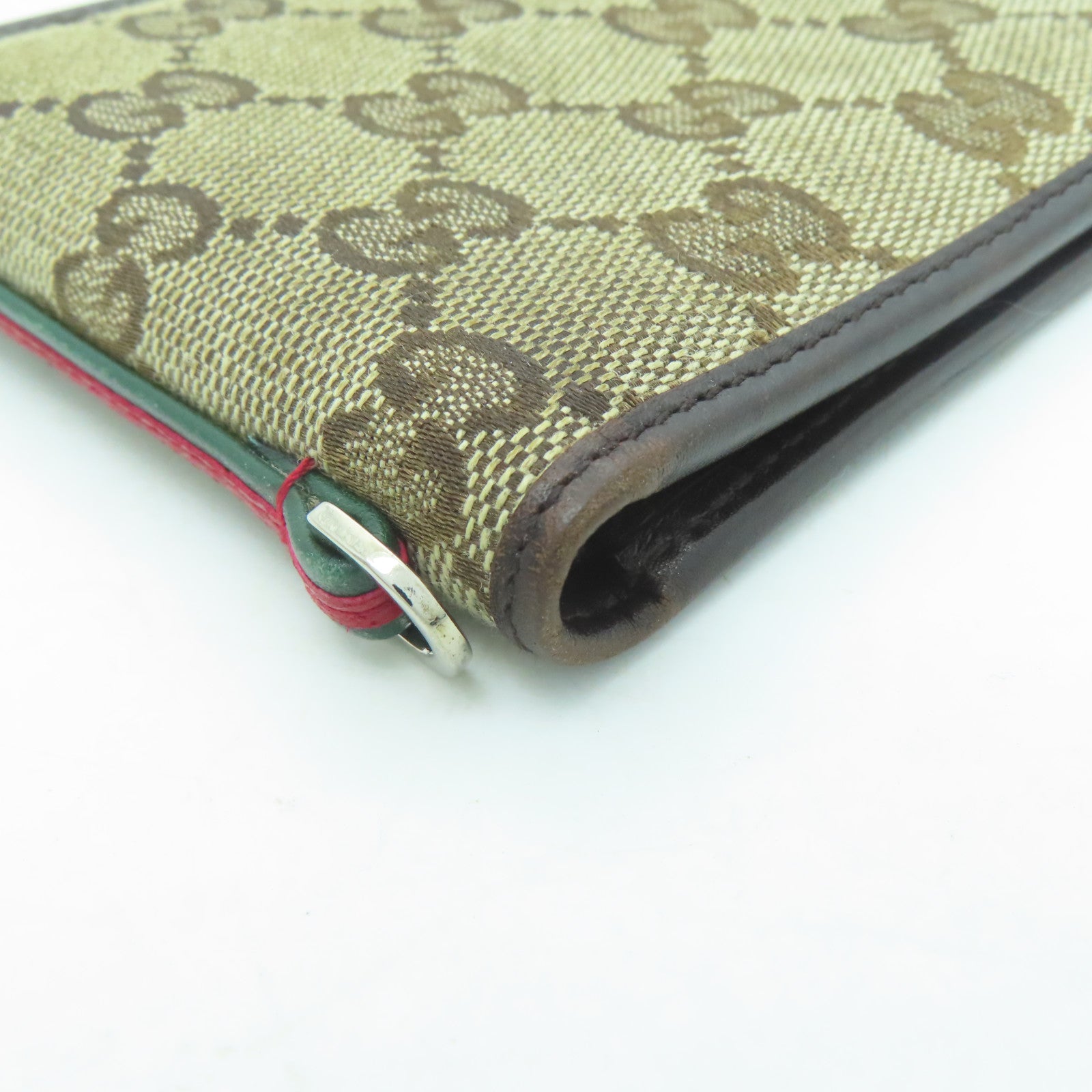 GUCCI 帆布Wallet銀扣錢包啡色
