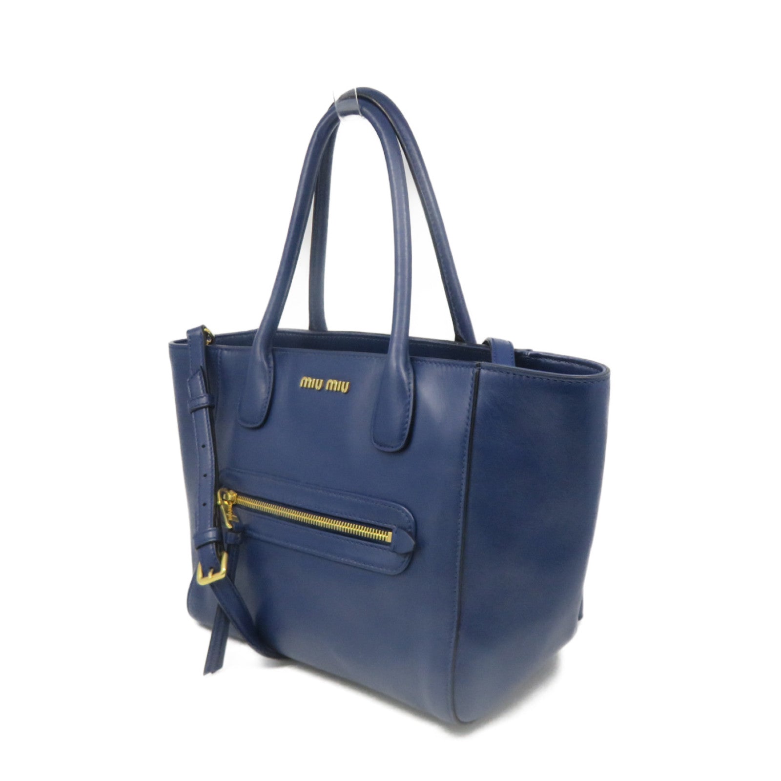 Miu Miu 牛皮皮革2Way Shoulder Bag手挽肩背两用袋蓝色