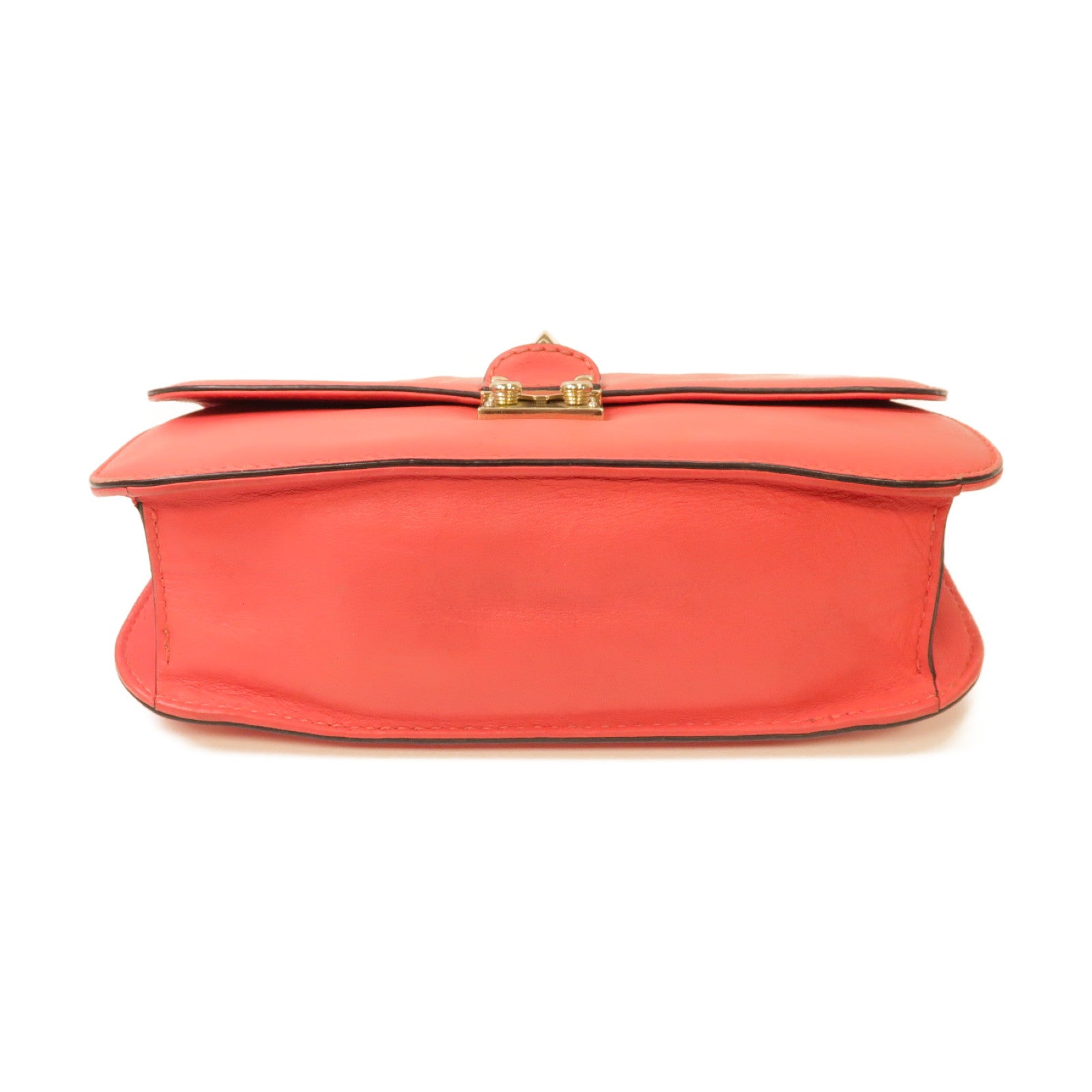 Valentino 牛皮皮革Chain Shoulder Bag金扣鏈帶肩背袋粉紅色