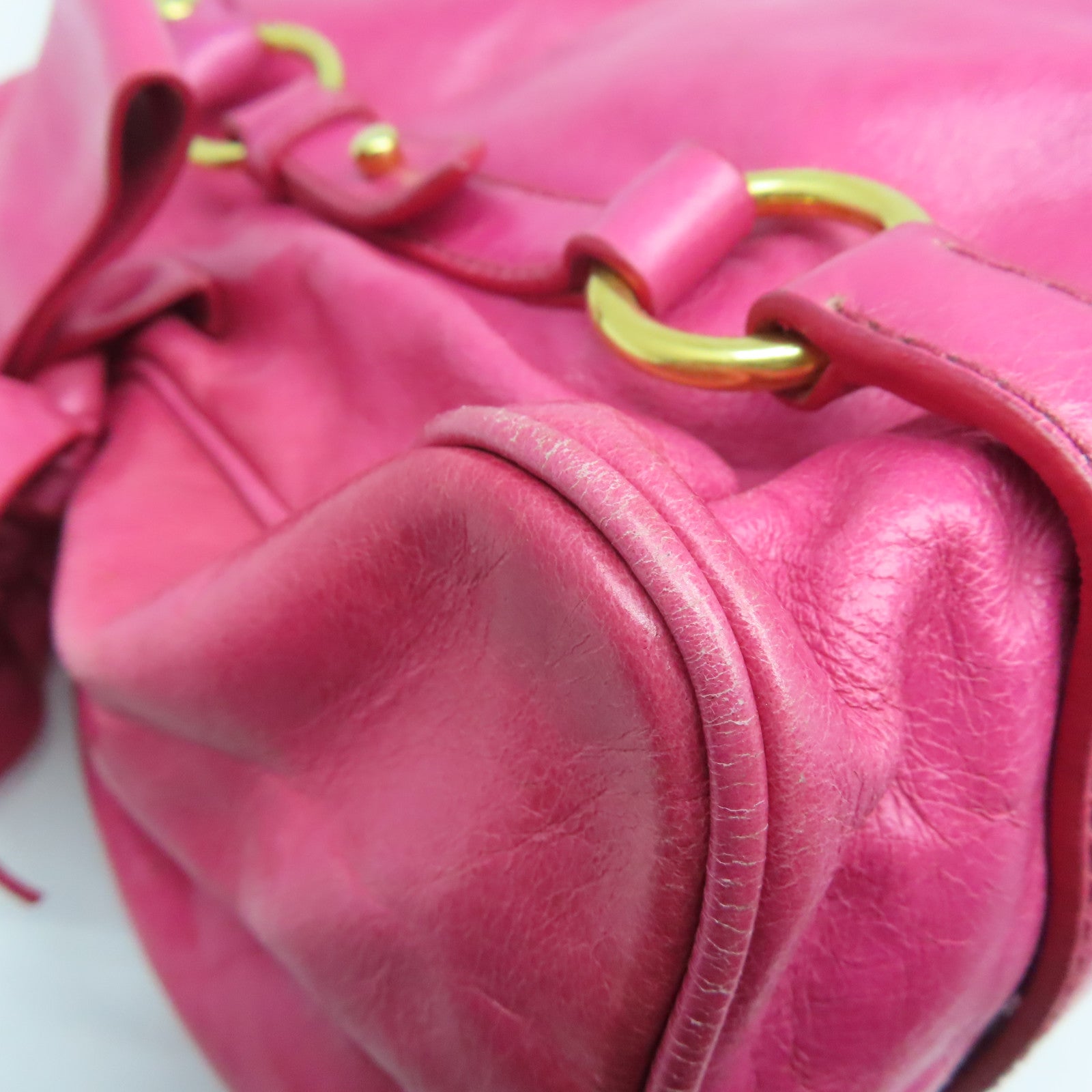 Miu Miu 牛皮皮革2 Way Shoulder Bag金扣手挽肩背兩用袋粉紅色