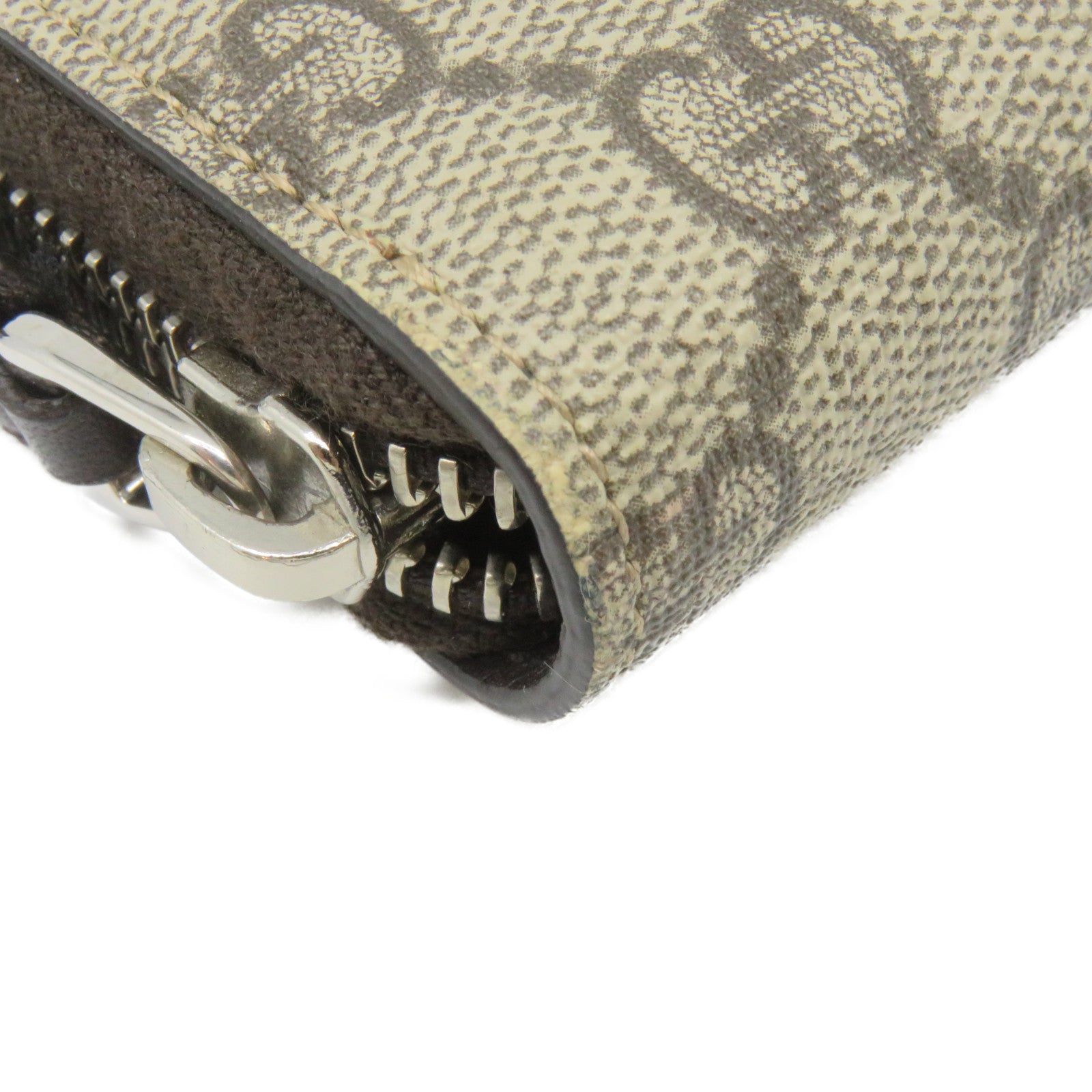 GUCCI 涂层帆布Long Zip Wallet拉链长钱包啡色