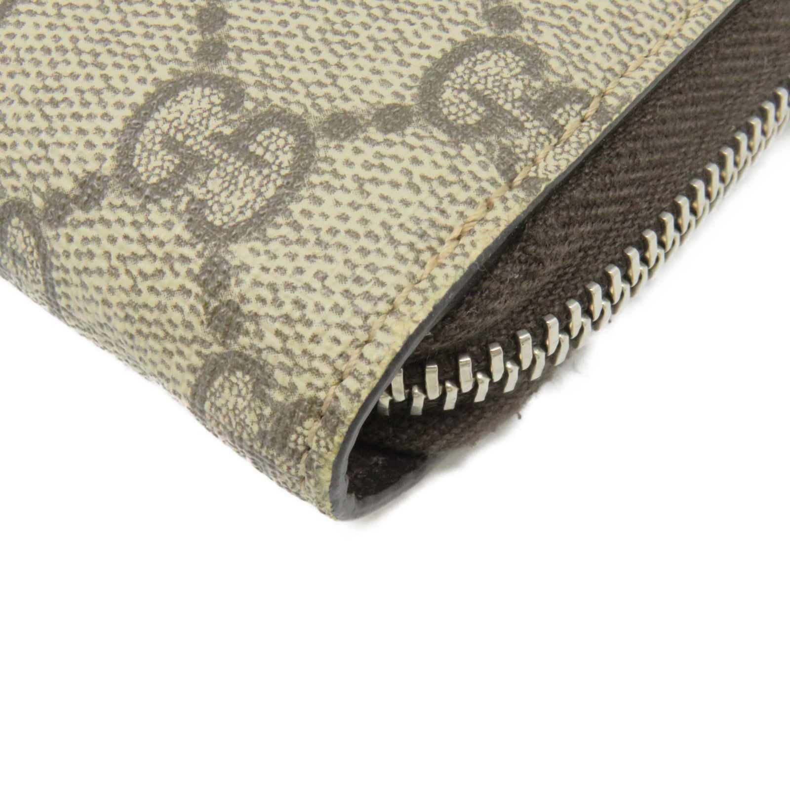 GUCCI 涂层帆布Long Zip Wallet拉链长钱包啡色