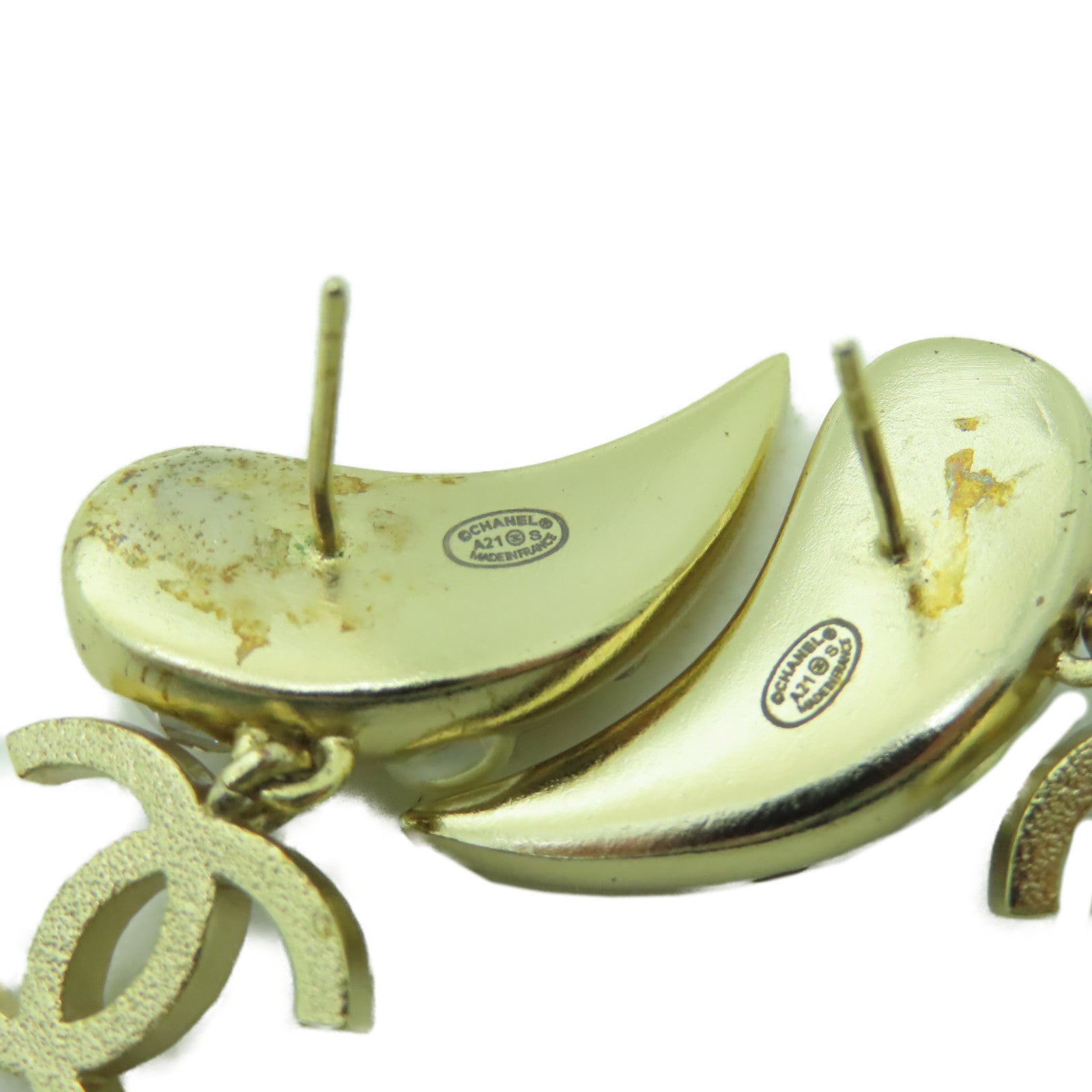 CHANEL 金屬/水晶Earring耳環金色