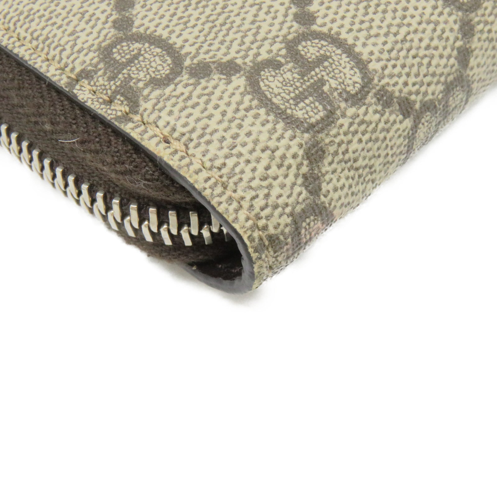 GUCCI 涂层帆布Long Zip Wallet拉链长钱包啡色