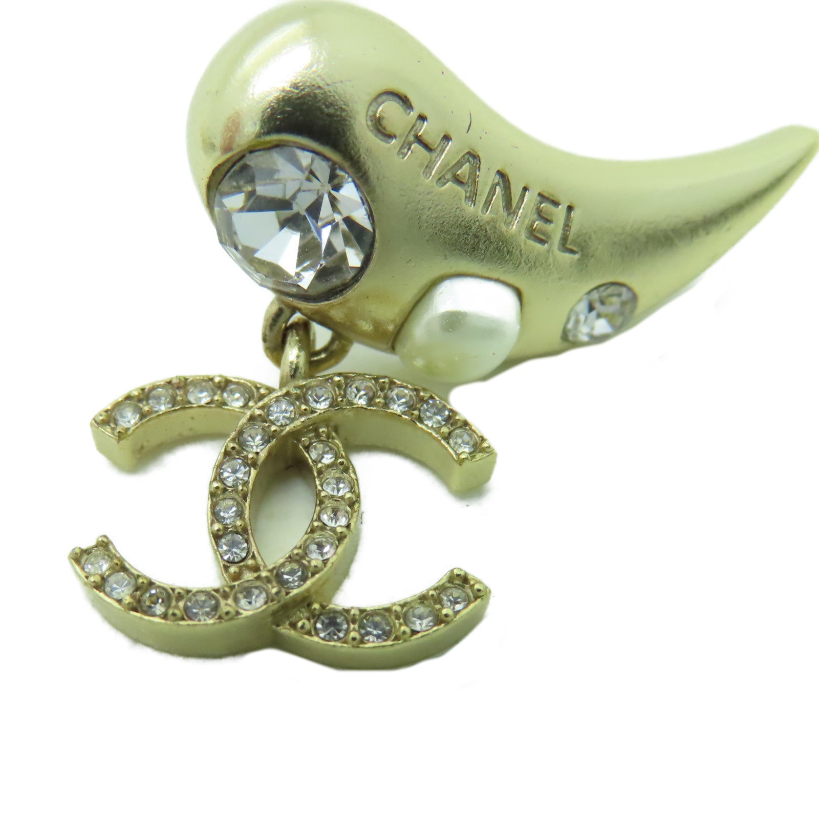 CHANEL 金屬/水晶Earring耳環金色
