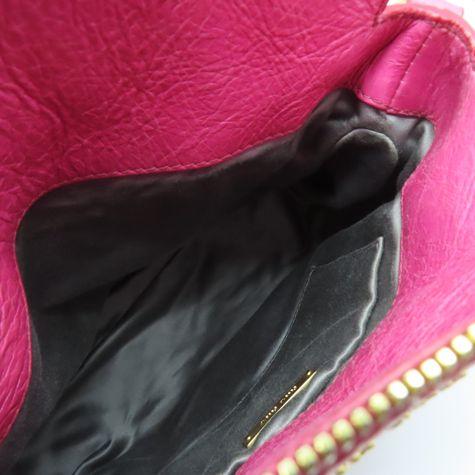 Miu Miu 牛皮皮革2 Way Shoulder Bag金扣手挽肩背兩用袋粉紅色