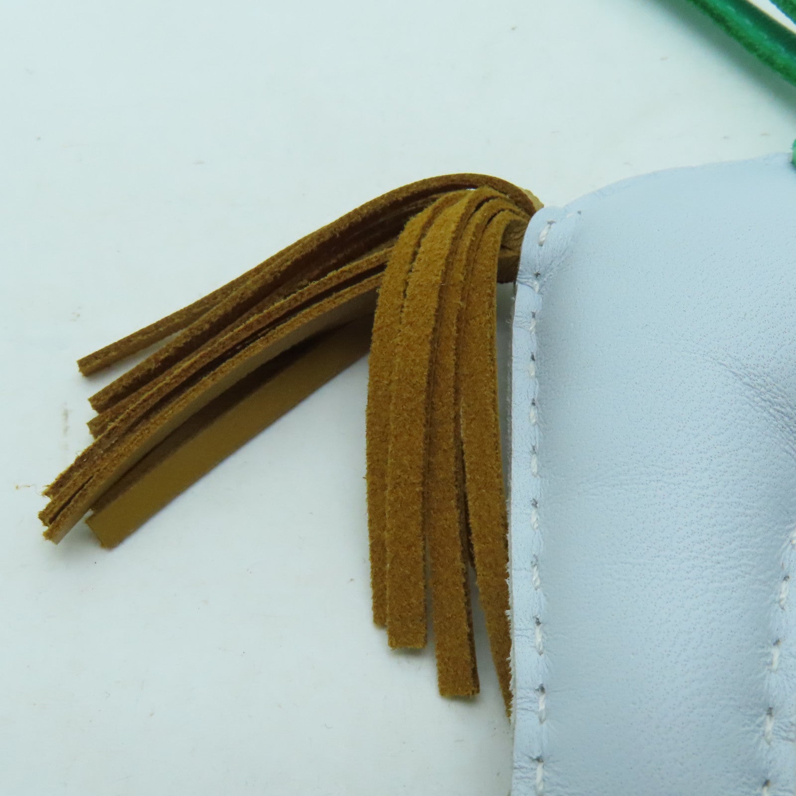 HERMES 皮革Rodeo Charm掛飾淺藍色綠色