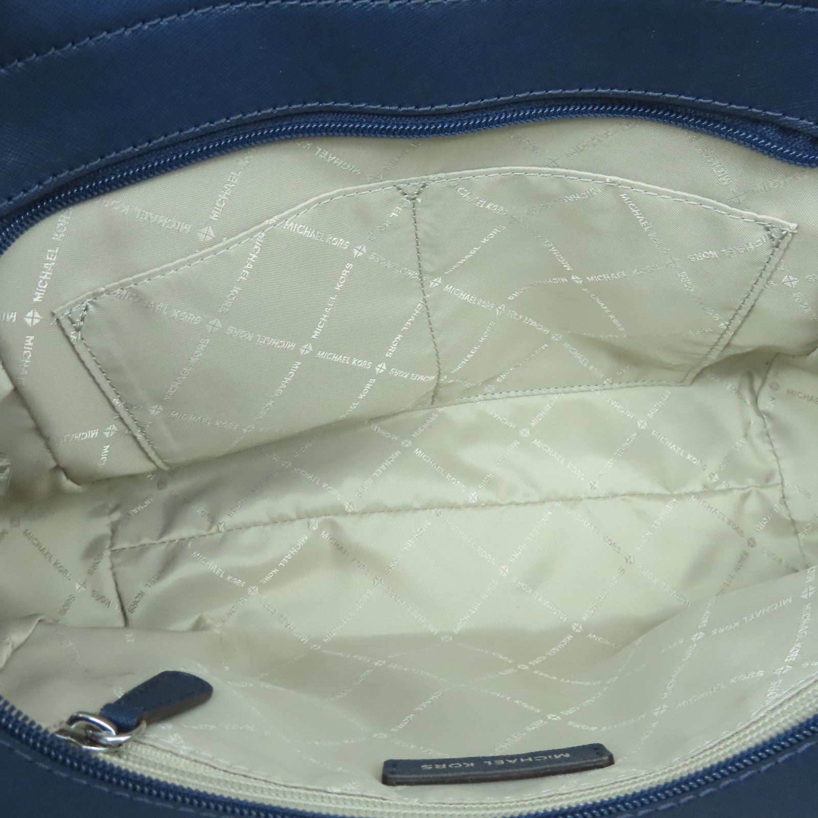 Michael Kors cowhide leather Shoulder Bag silver buckle shoulder bag dark blue