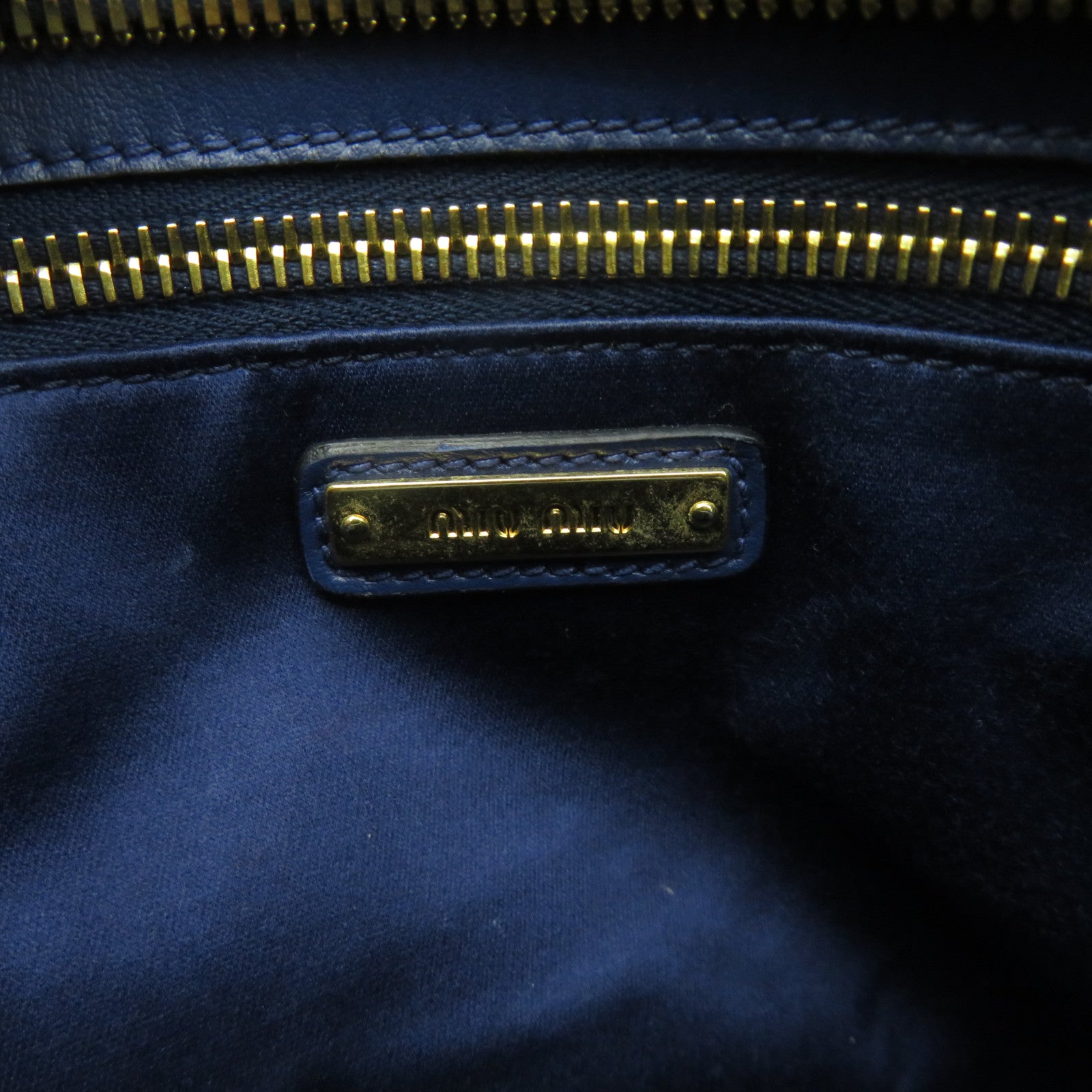 Miu Miu 牛皮皮革2Way Shoulder Bag手挽肩背两用袋蓝色