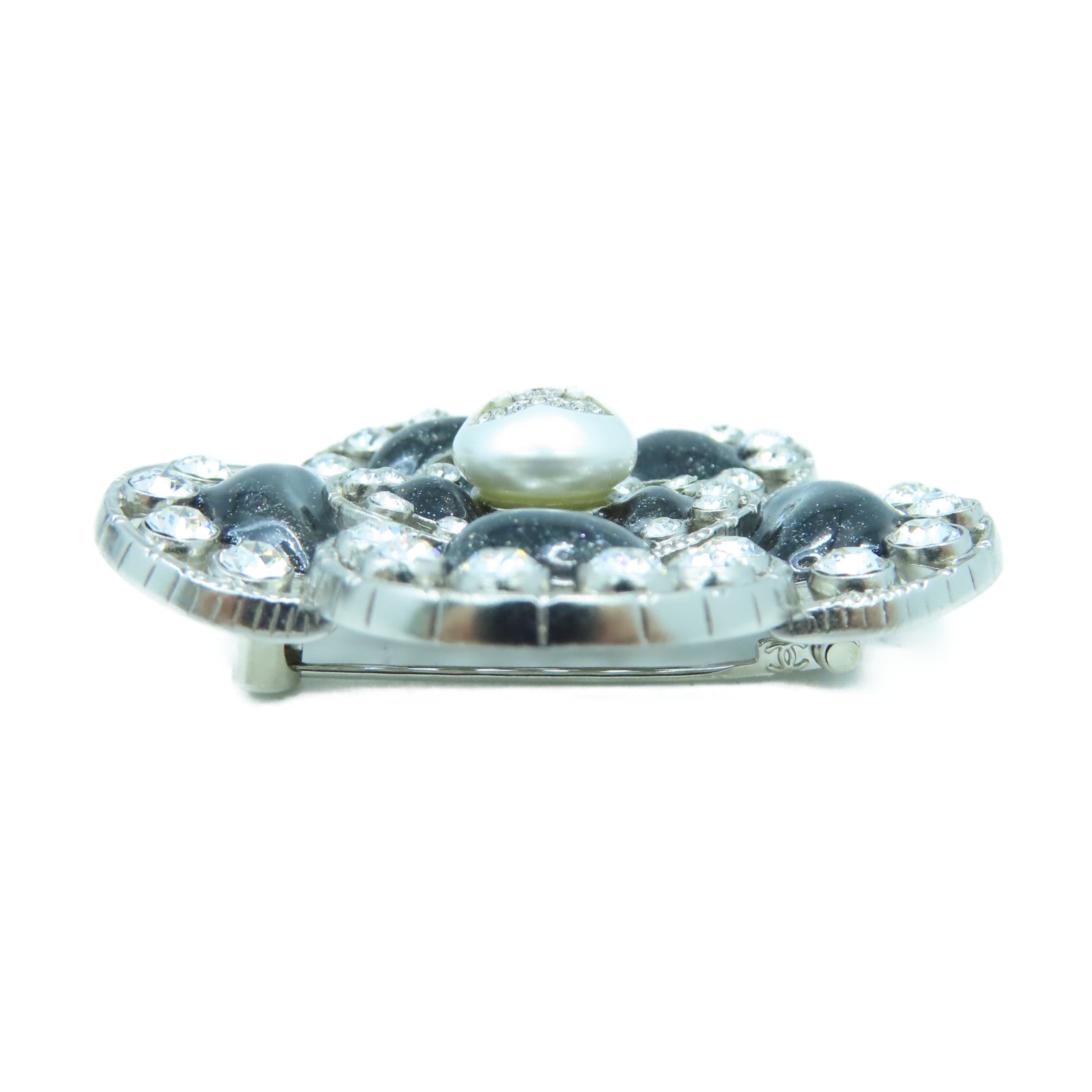 CHANEL 水晶/金屬Brooch胸針黑色