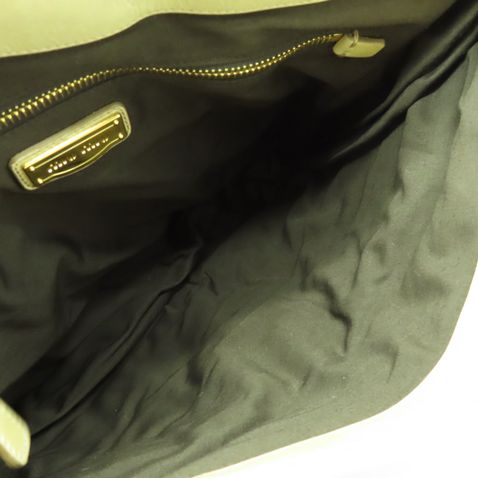 Miu Miu 牛皮皮革2 Way Shoulder Bag金扣手挽肩背兩用袋米色