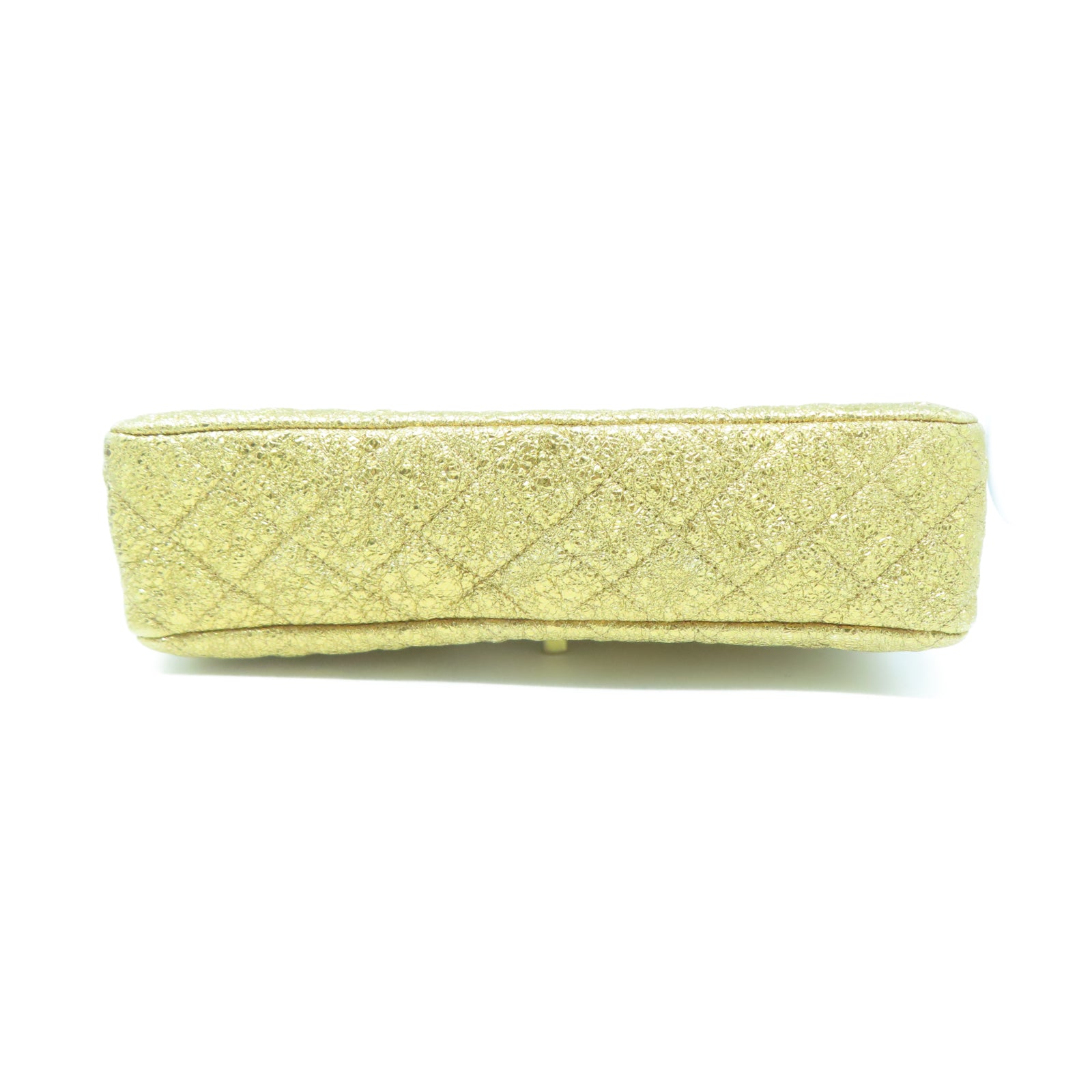 CHANEL 菱格牛皮皮革Chain Shoulder金扣鏈帶肩背袋金色